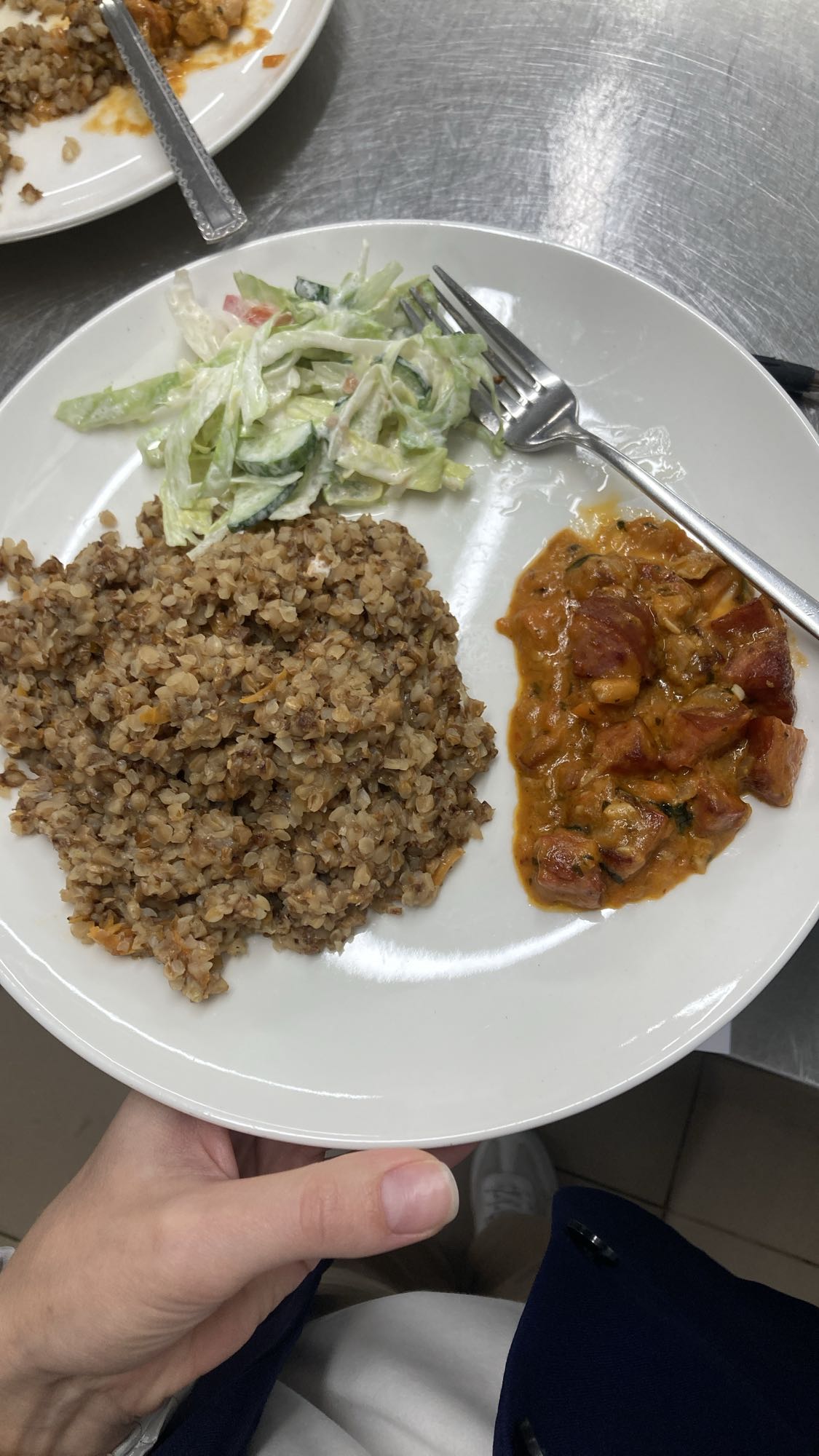 Buckwheat with salad & stew