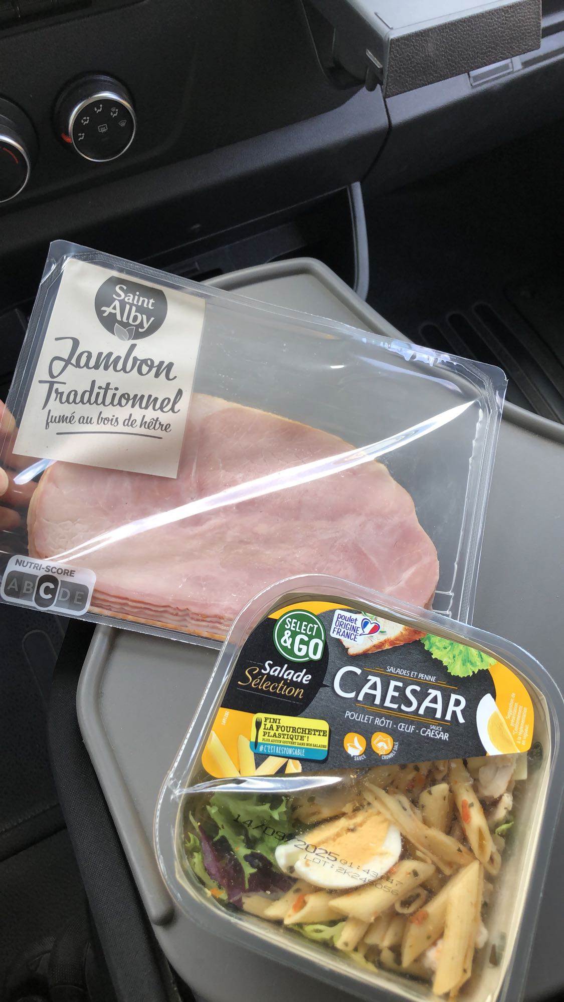 Salade César et jambon