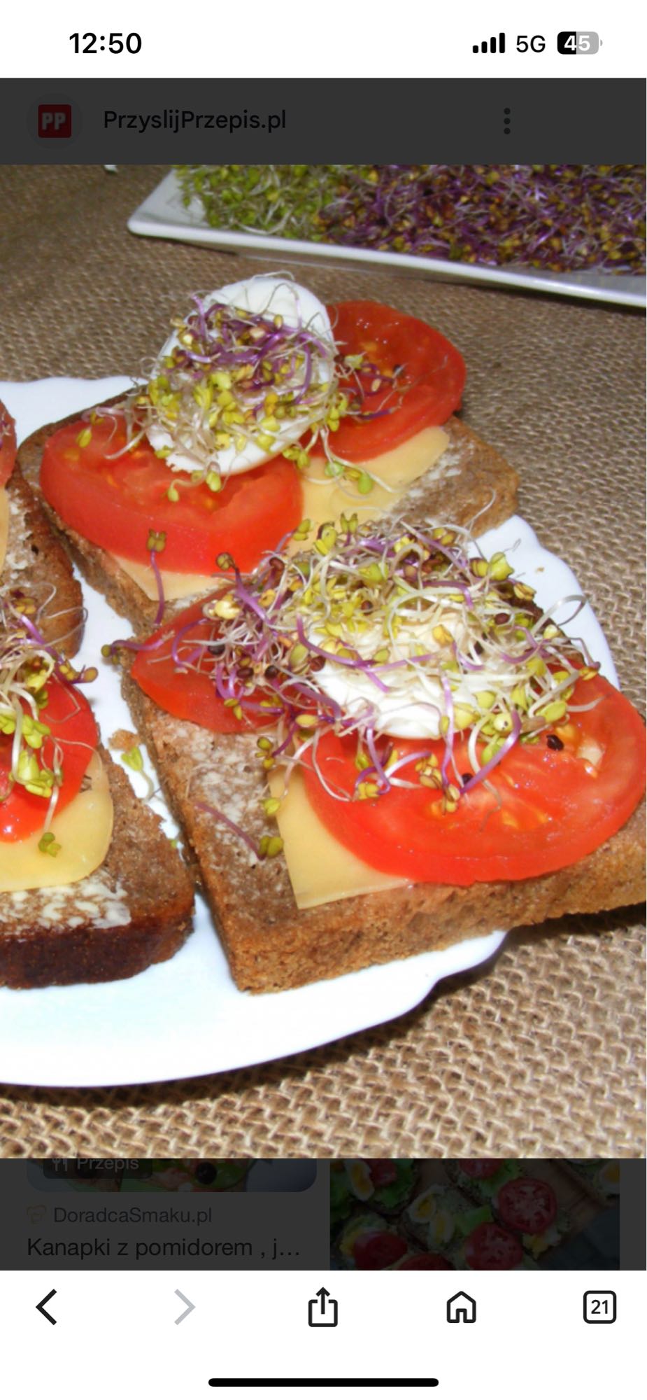 Kanapki z pomidorem i jajkiem