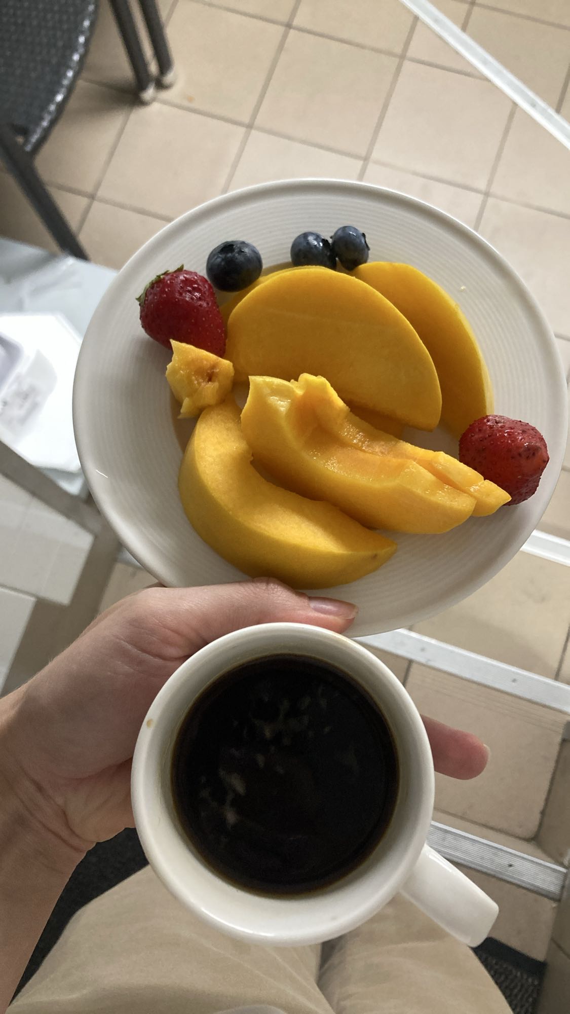 Fruit Plate with Coffee