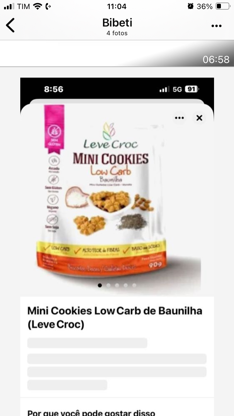 Cookies low carb baunilha