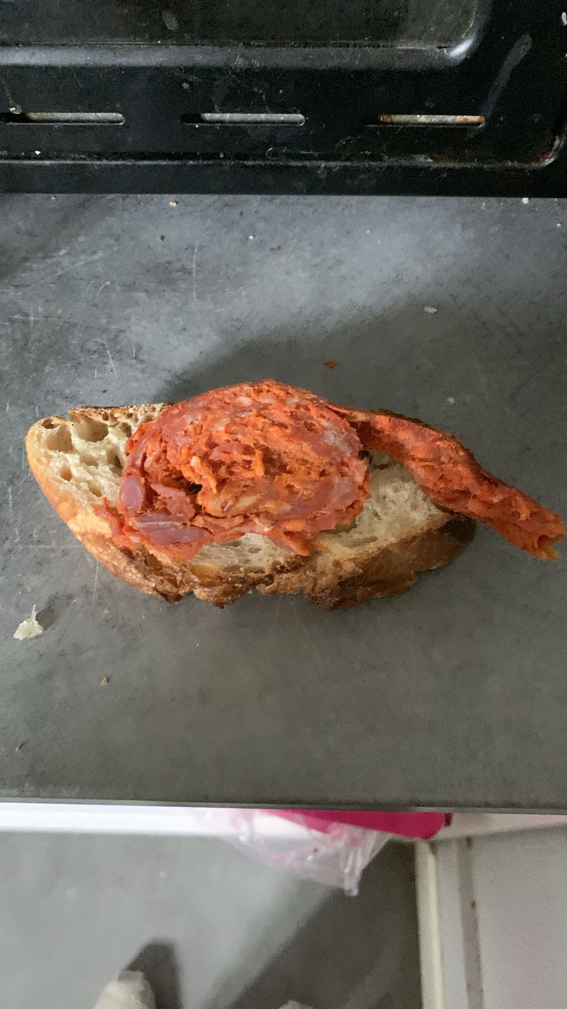 Tartine au chorizo