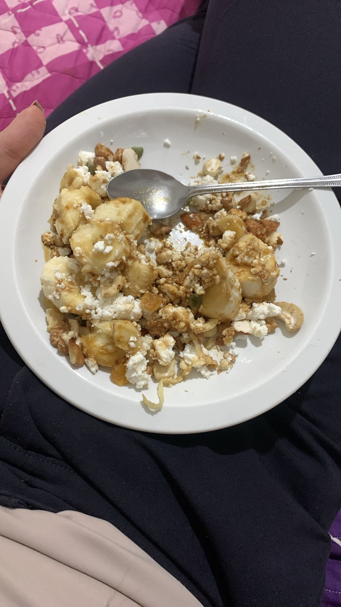 Banana nut cottage cheese bowl
