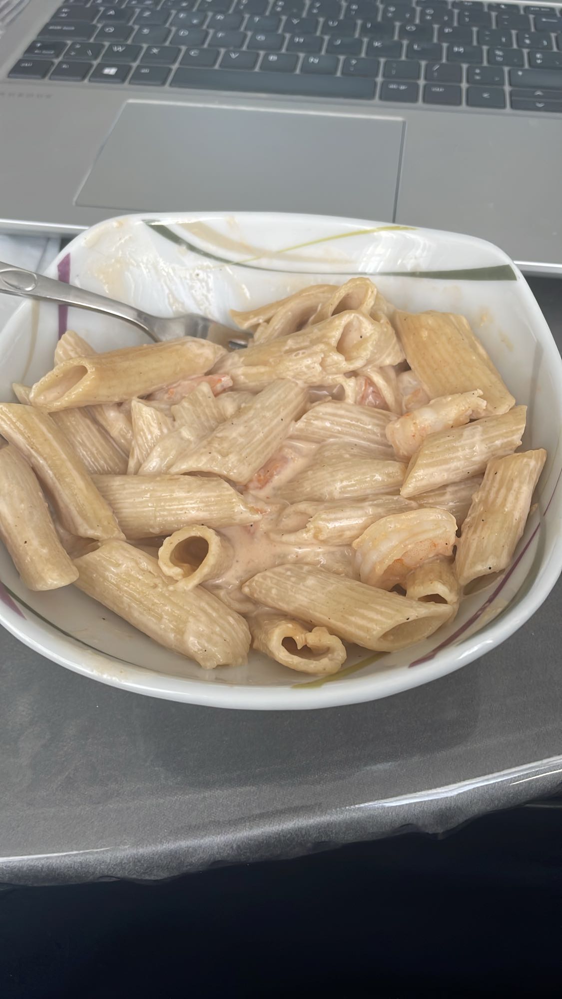 romige garnalen pasta