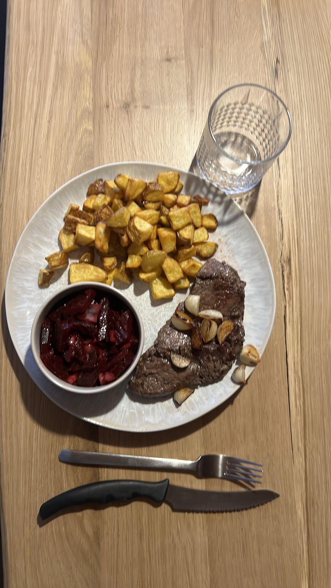 Biefstuk met aardappelen