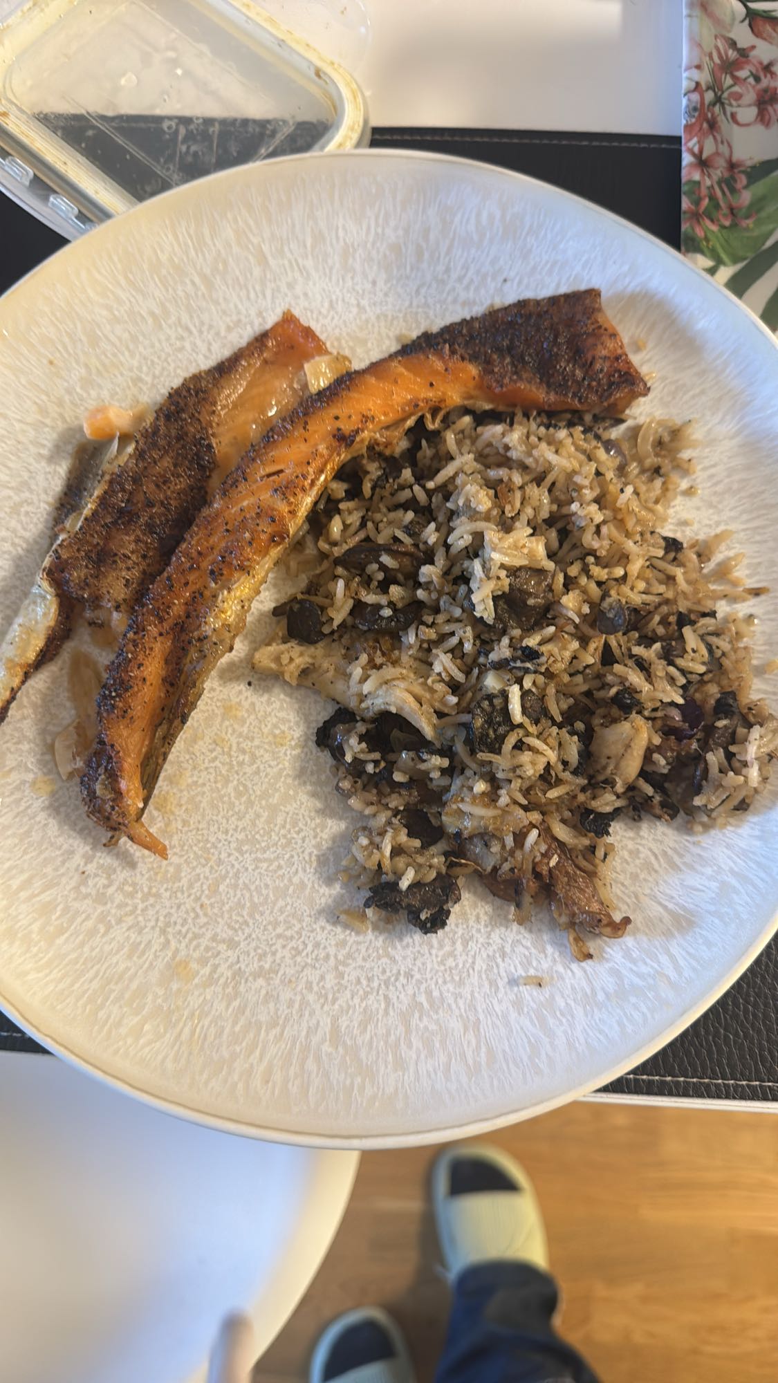 Lax med ris och svamp