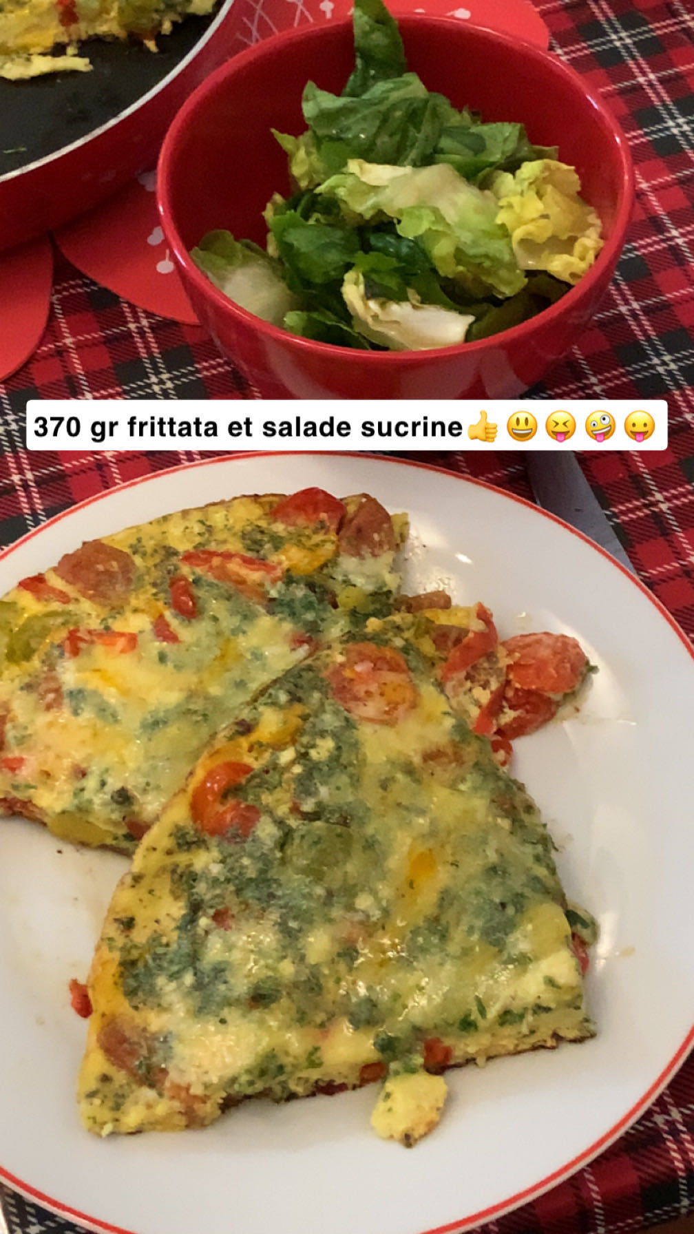 Frittata et salade sucrine