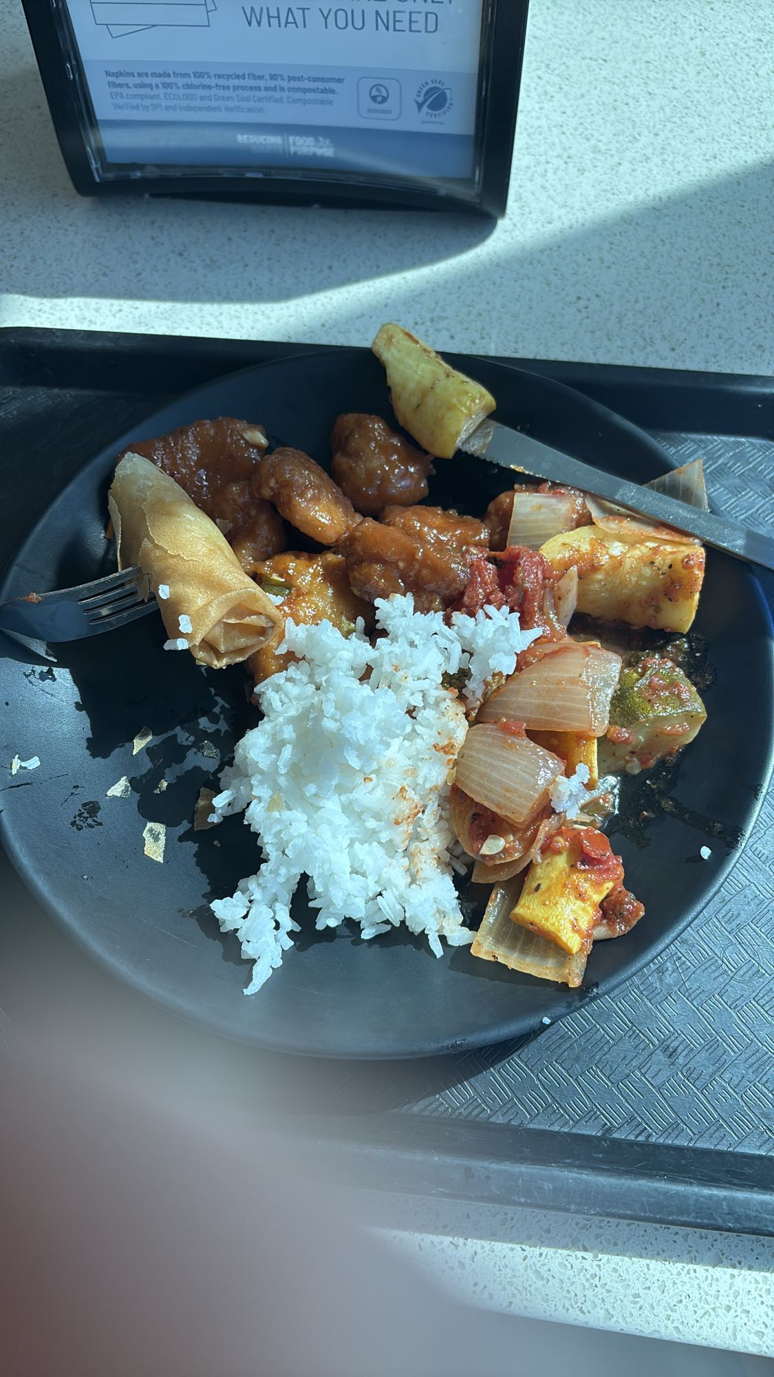 Pollo agridulce con arroz