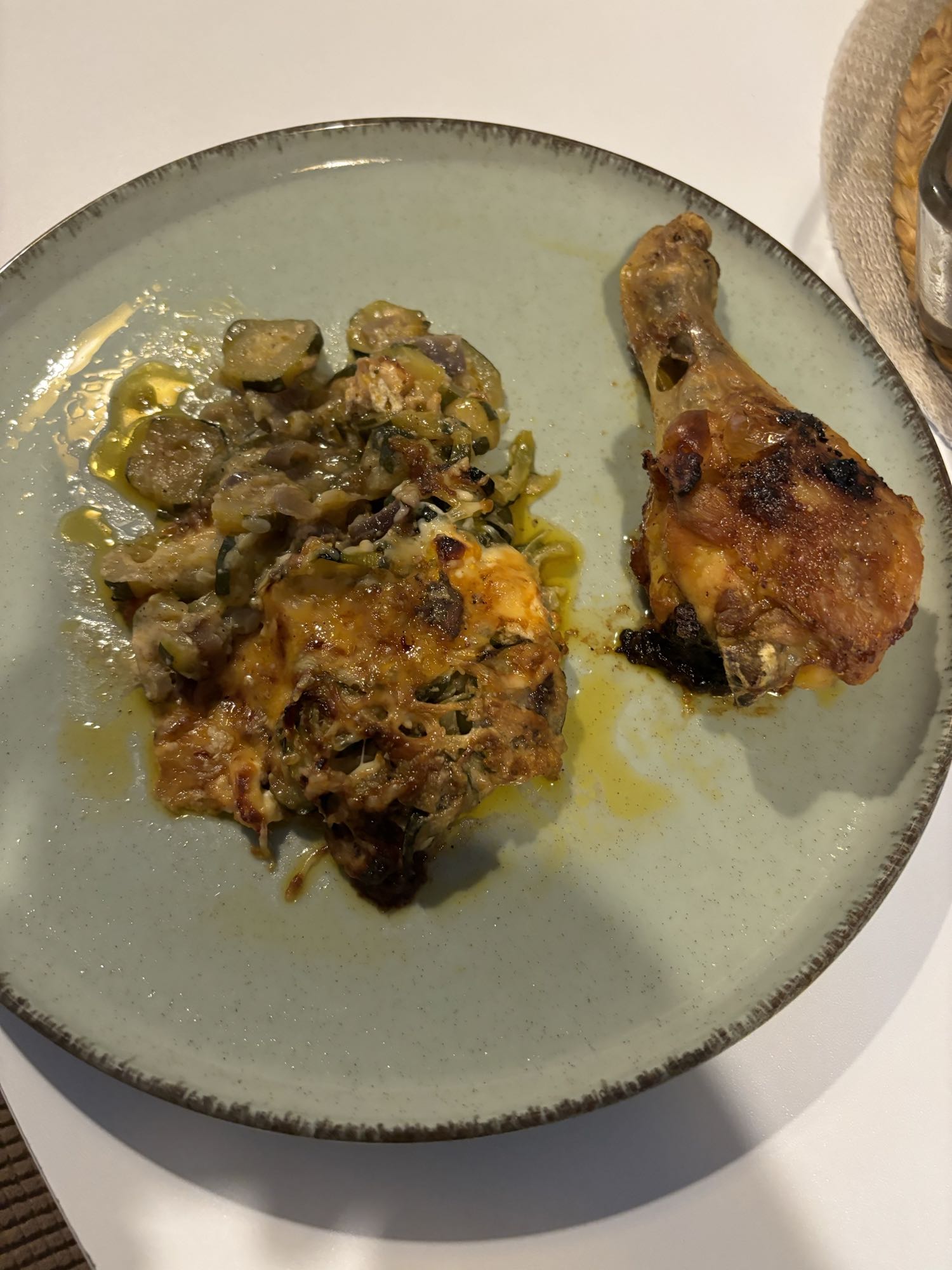 Poulet et gratin légumes