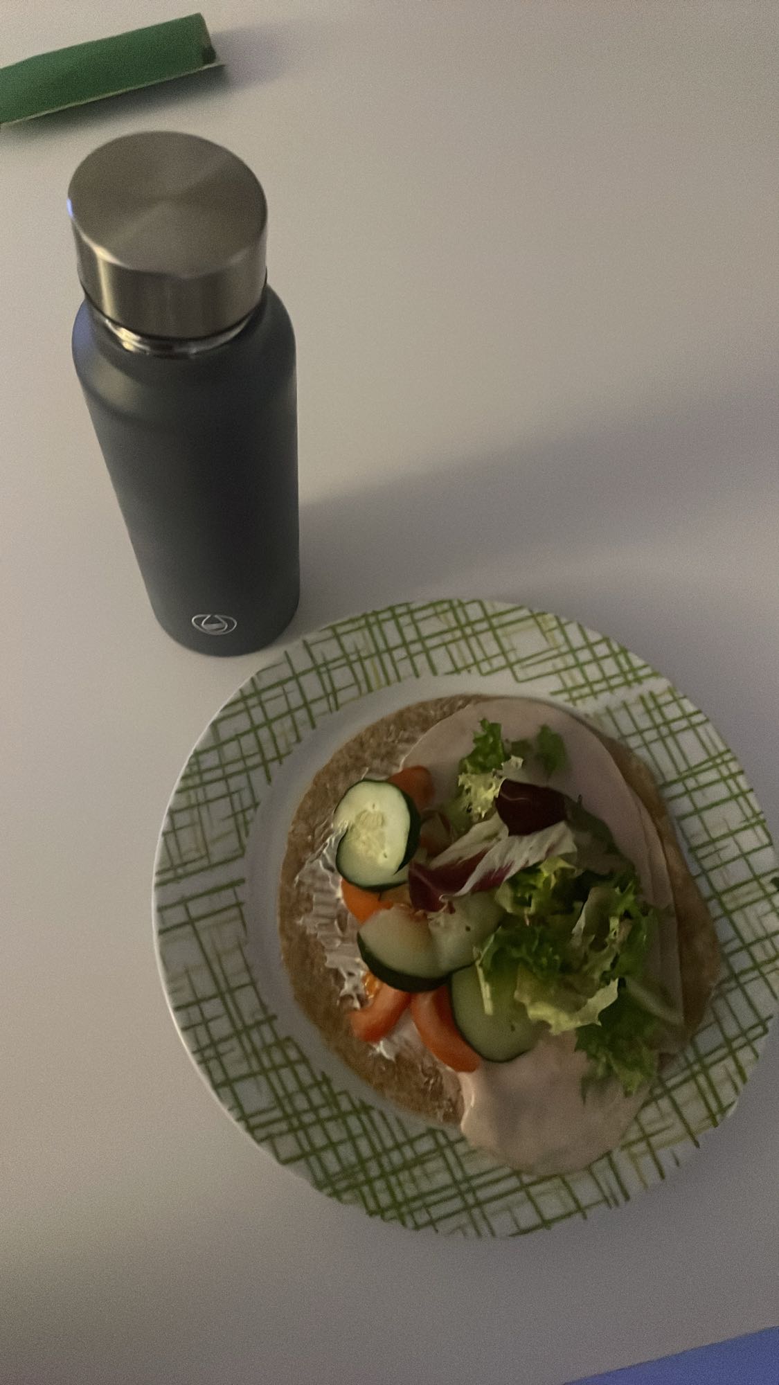 Wrap de pavo y vegetales