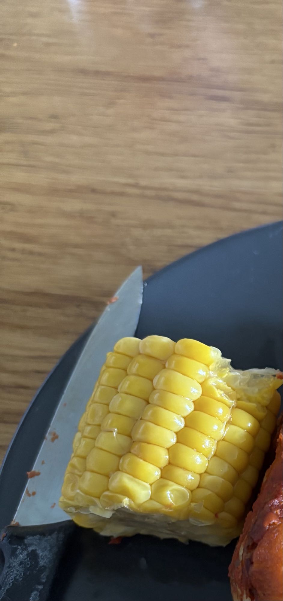 Boiled corn on cob