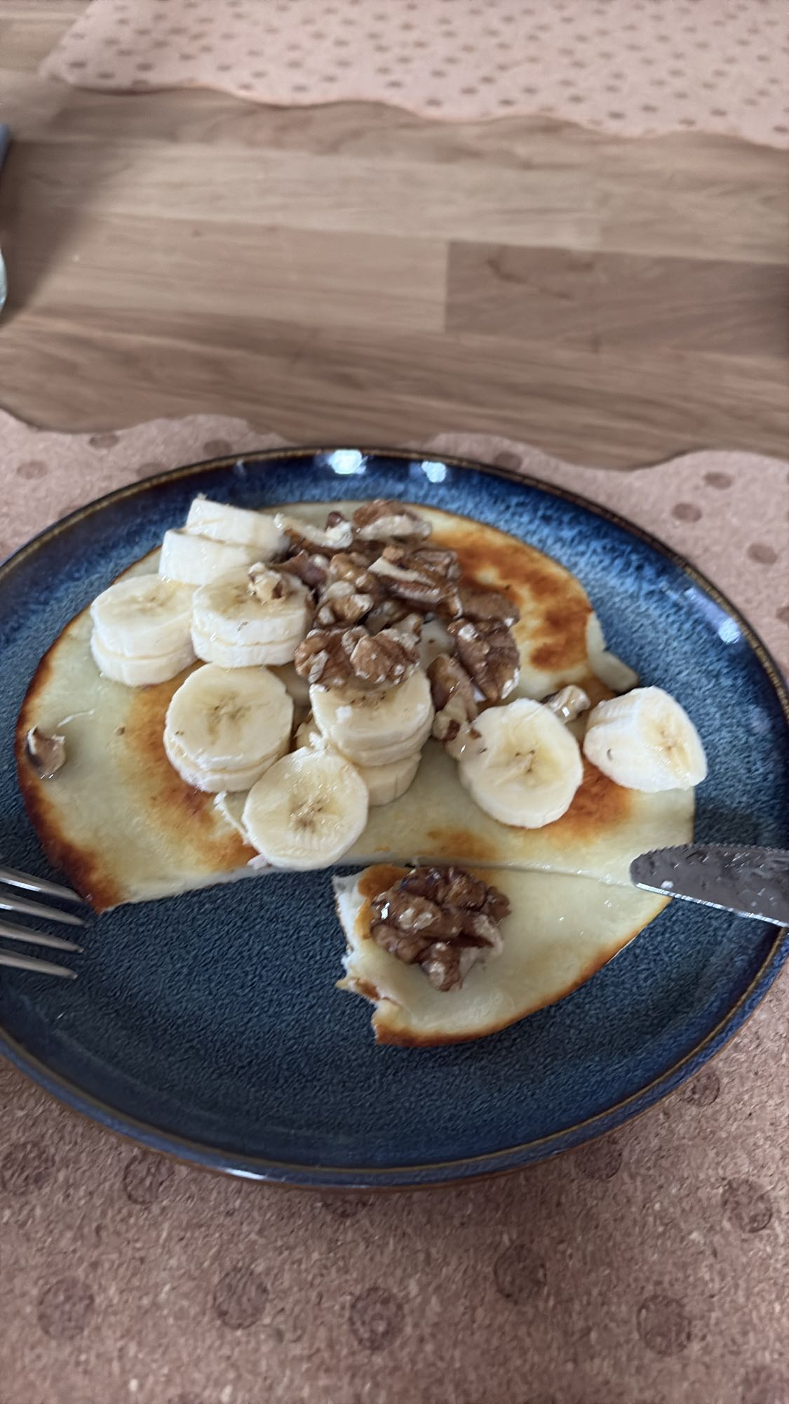 Pannkaka med banan & valnötter