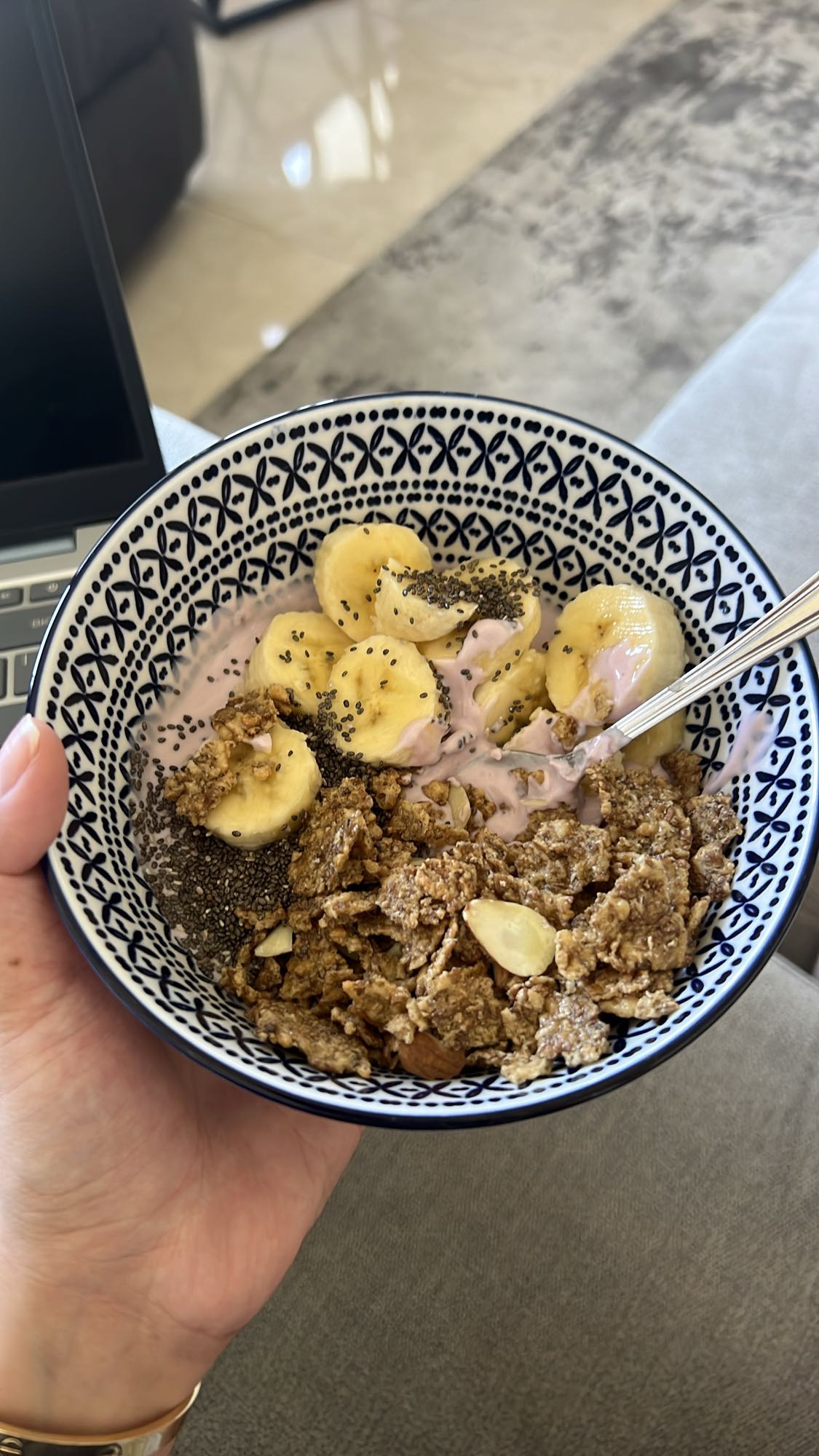 Banana Yogurt Cereal Bowl