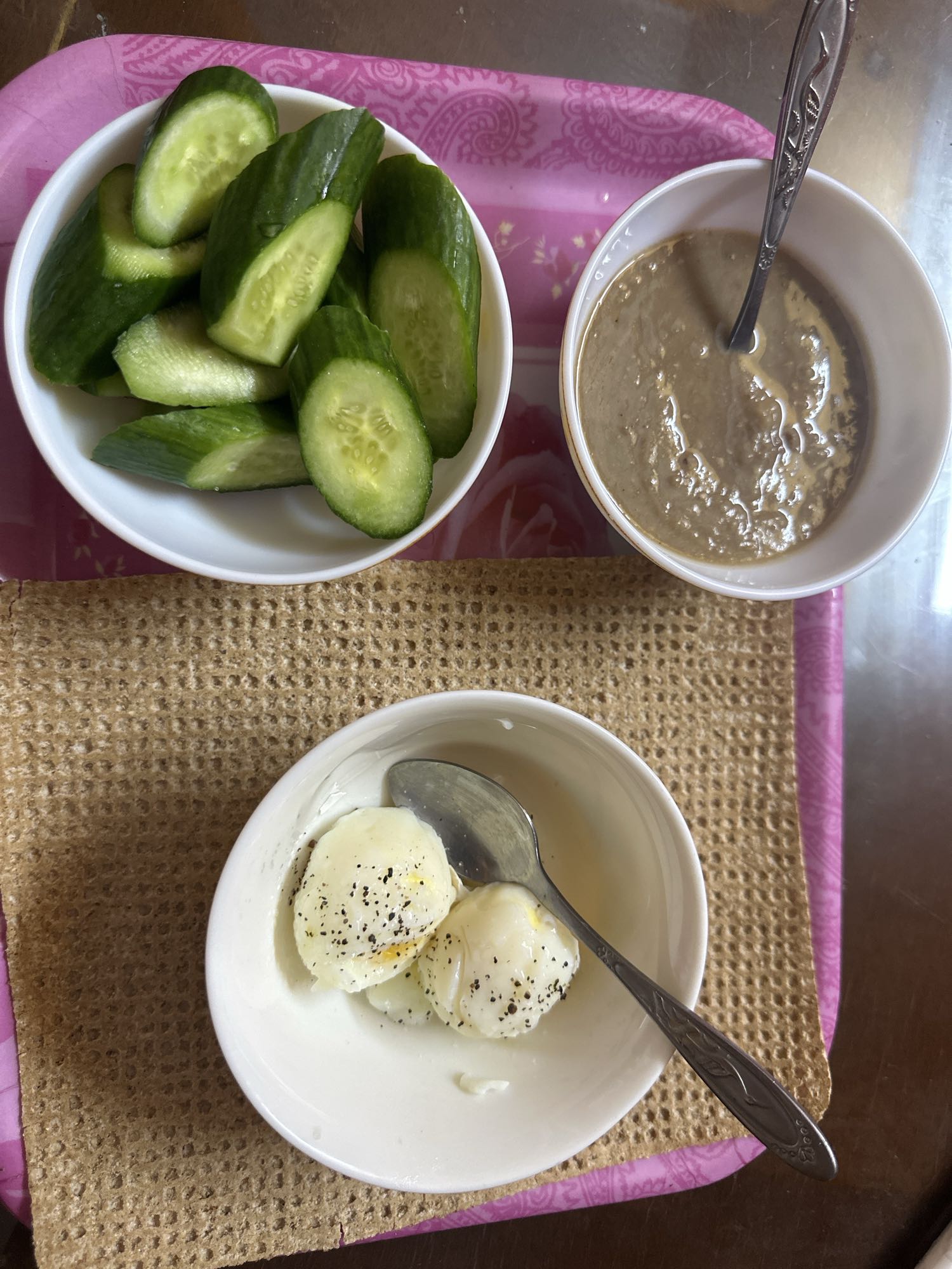 Eggs, cucumber & tahini