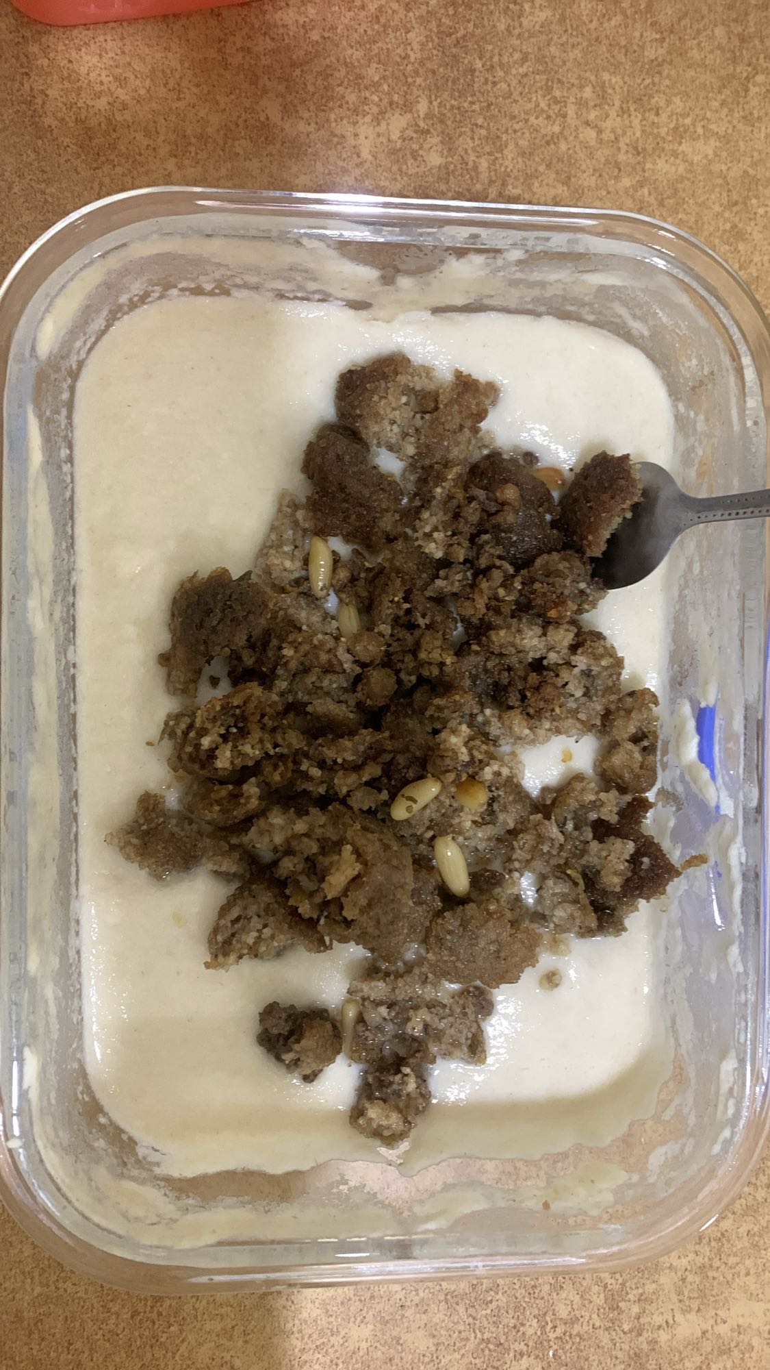 Tahini with bread crumbs