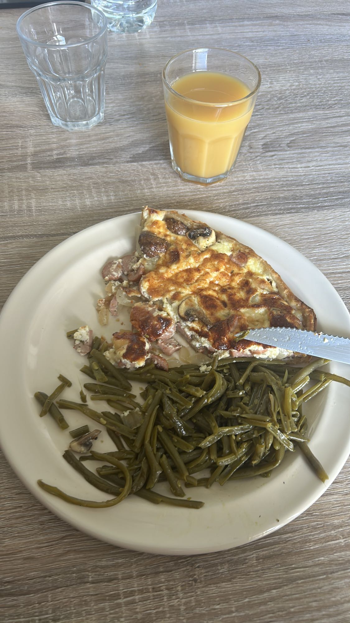 Quiche et haricots verts