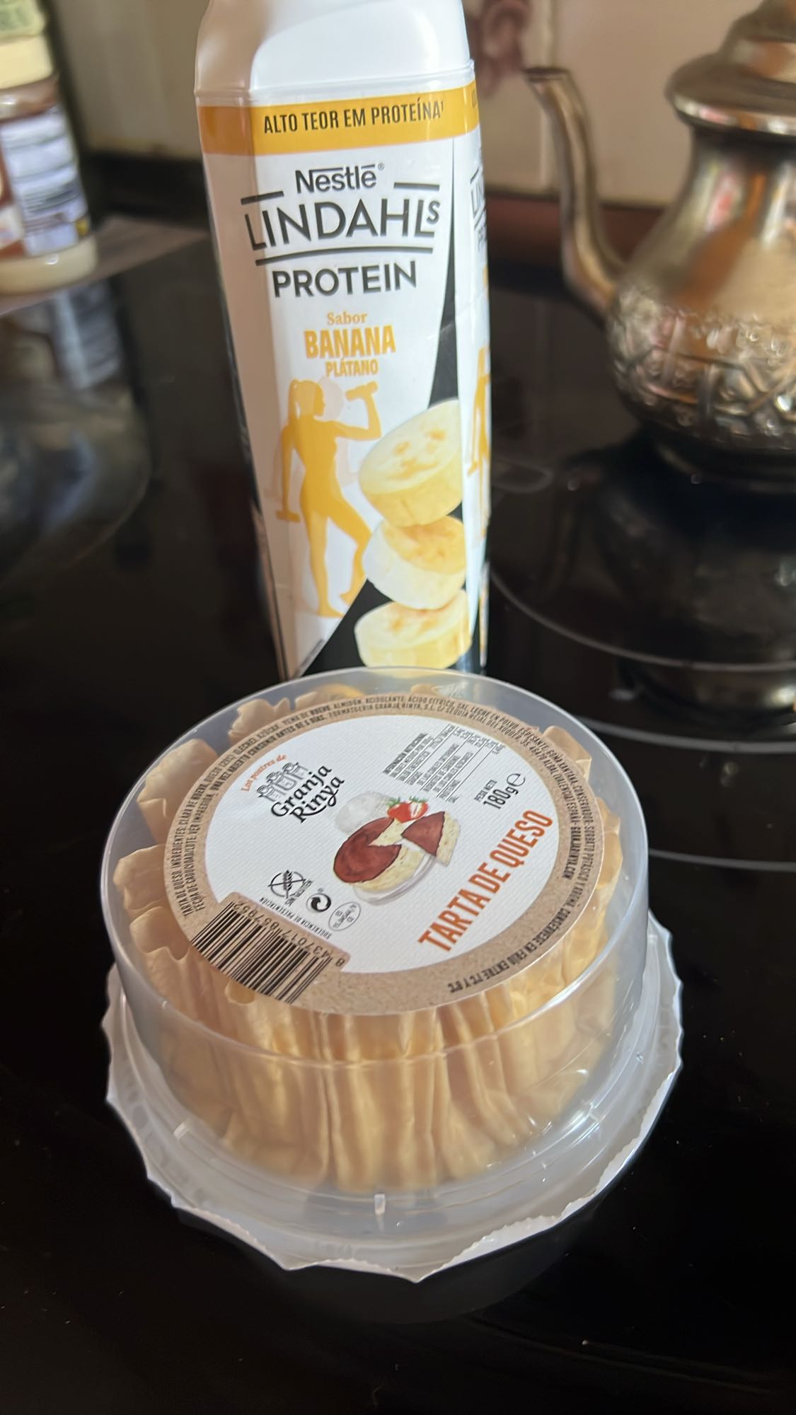 Batido y tarta de queso