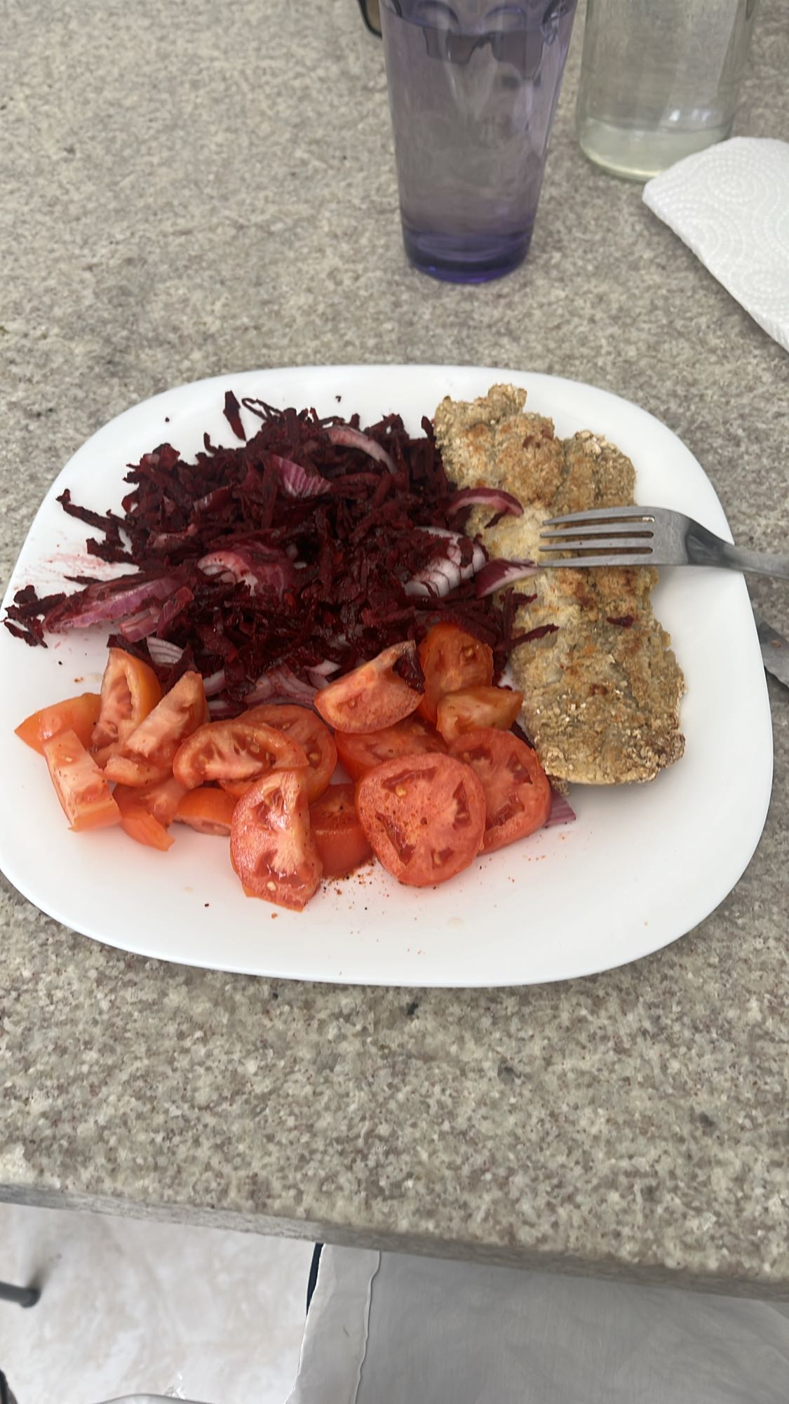 ensalada con filete empanizado