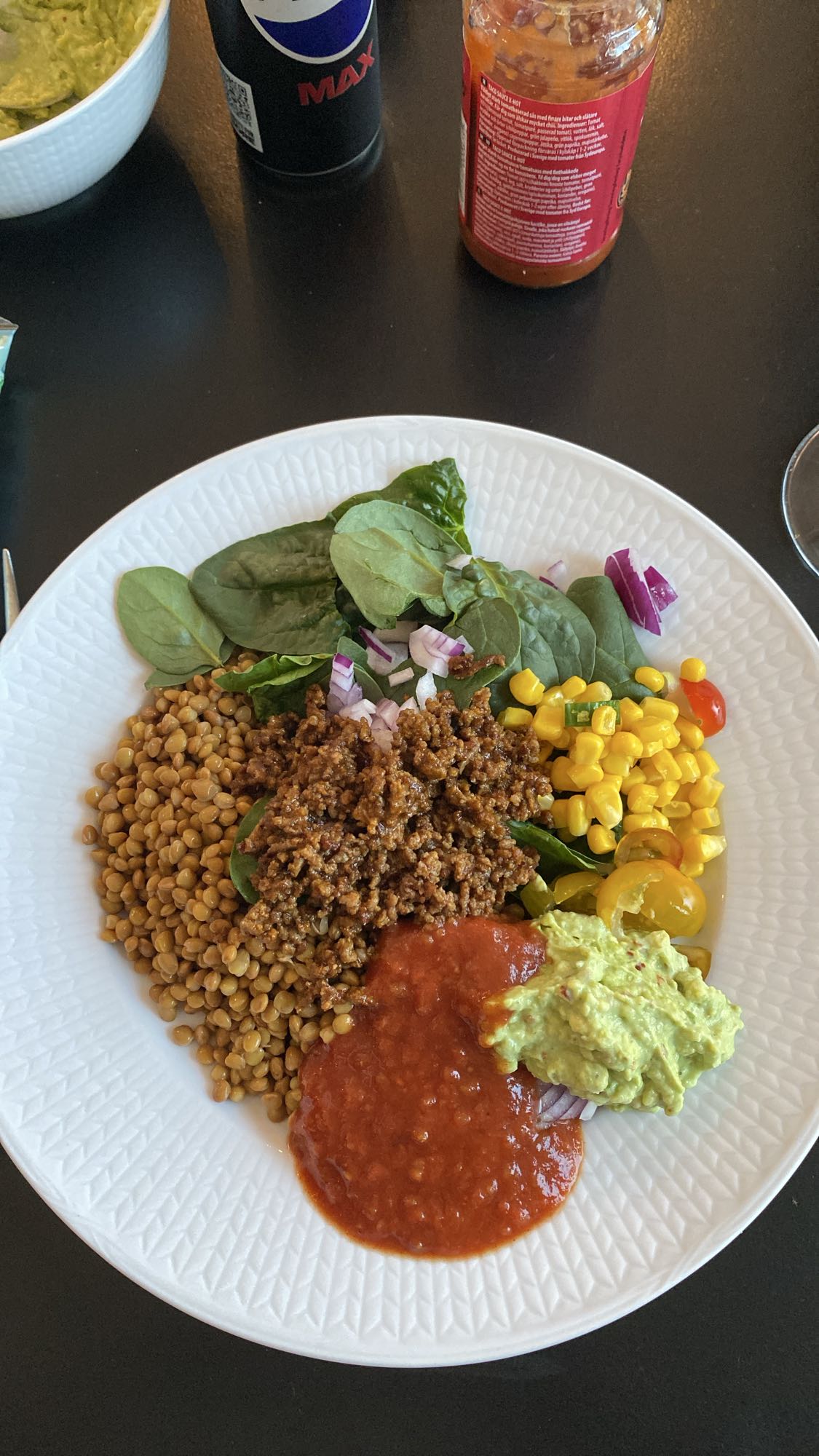 Taco bowl med linser