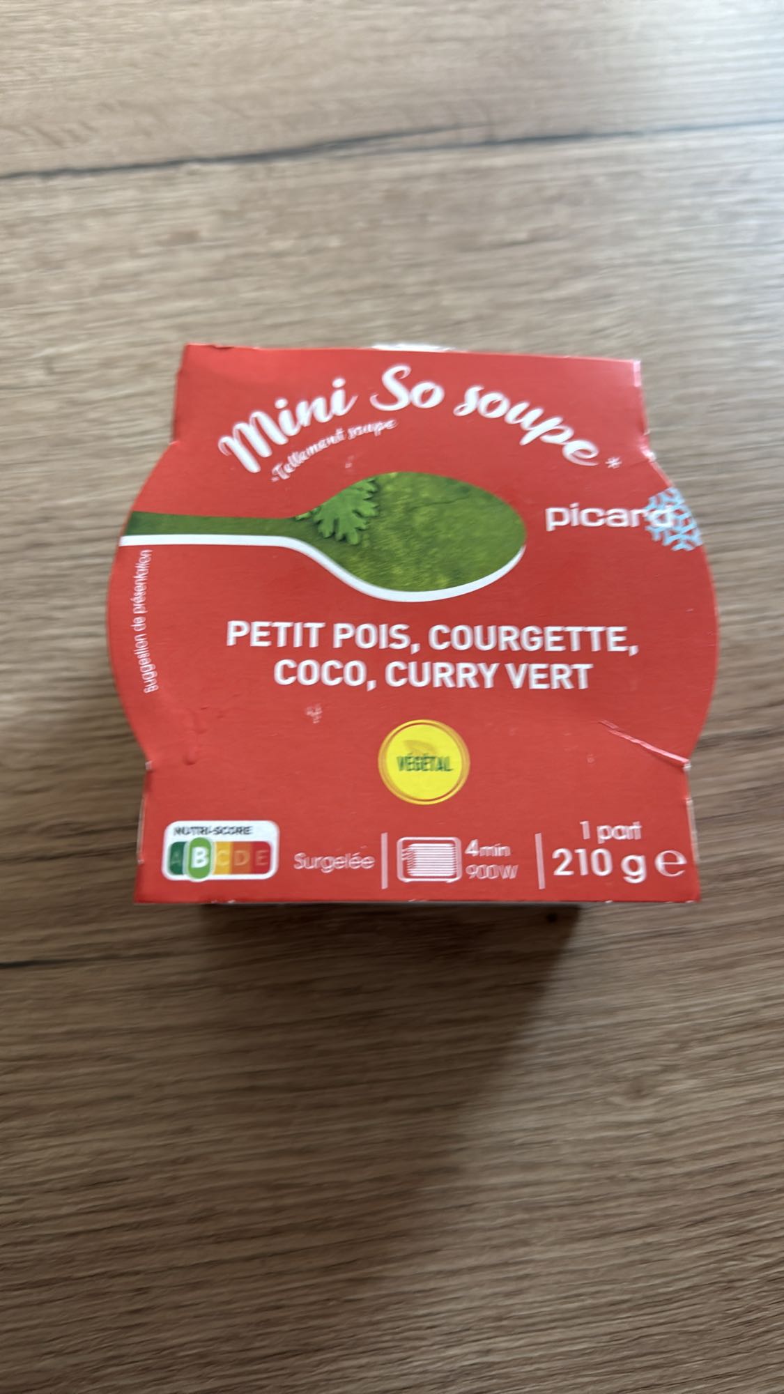 Soupe petits pois curry vert