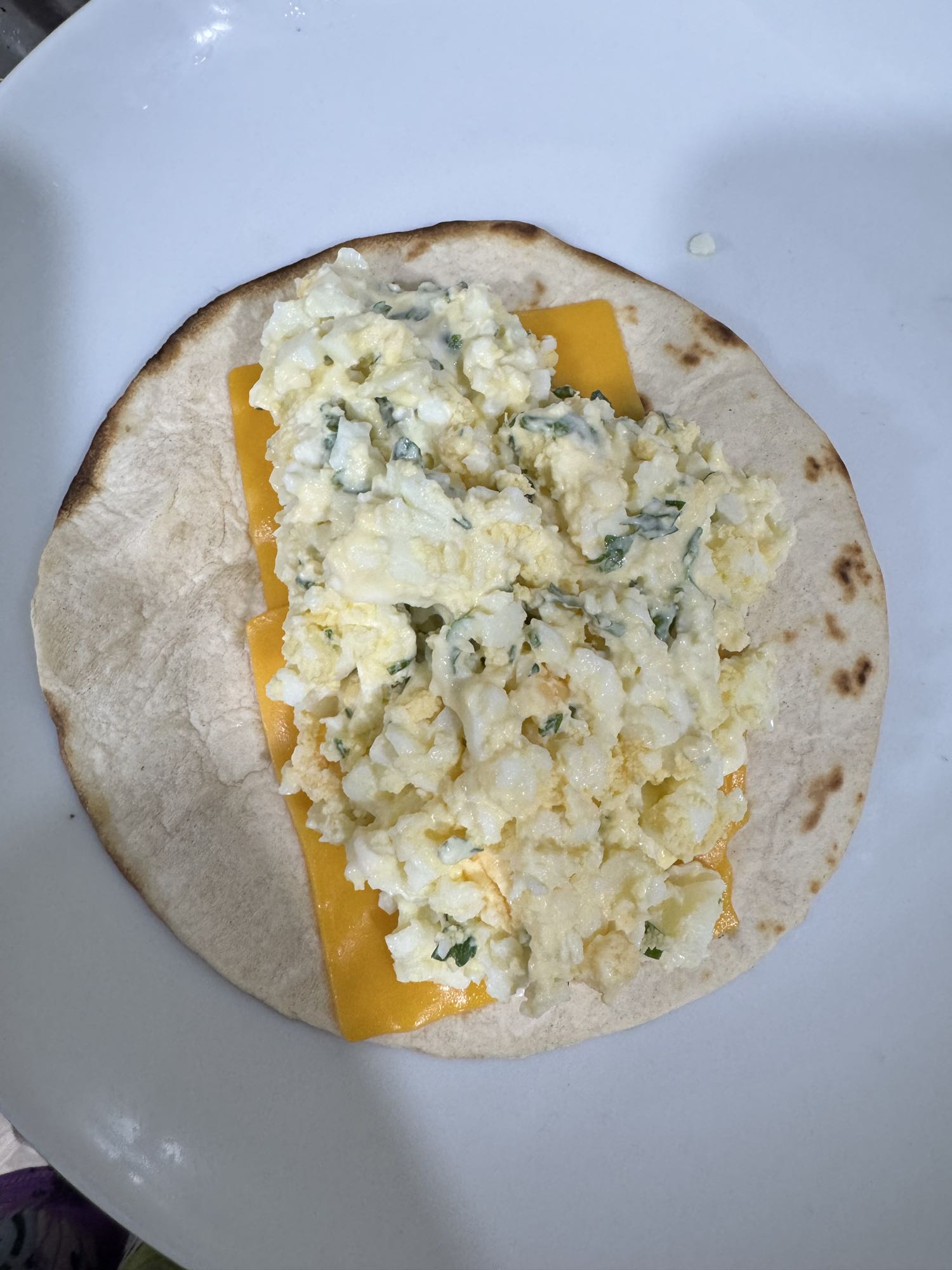 Wrap de ovo e queijo