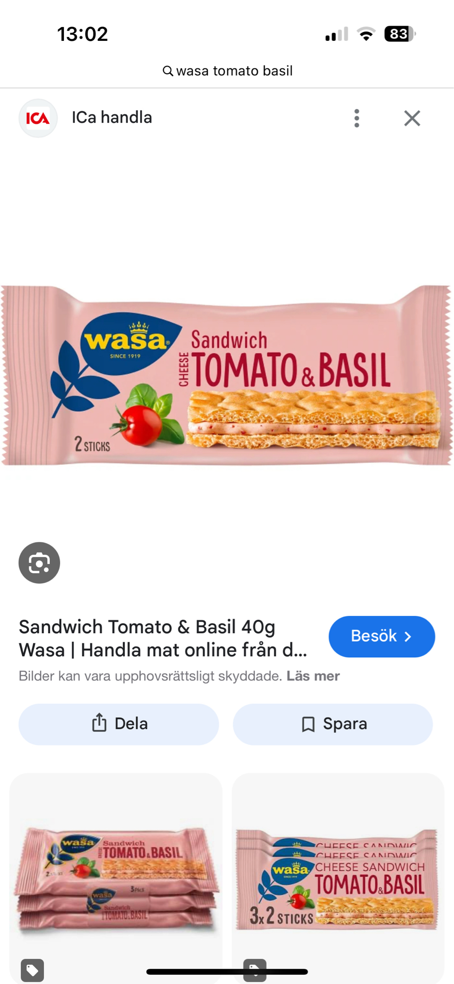 Wasa Sandwich Tomat & Basilika