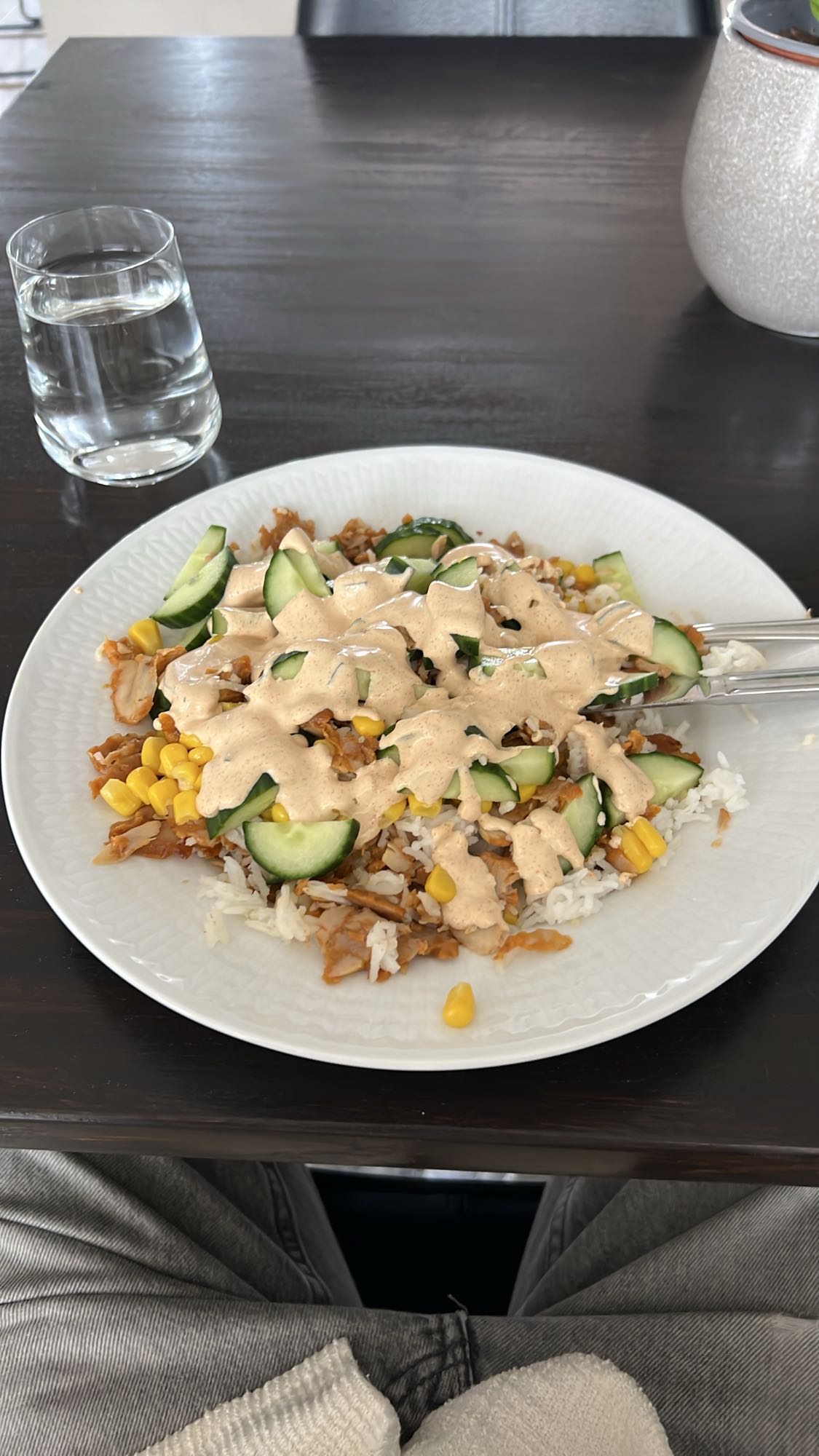 Ris med kycklingkebab