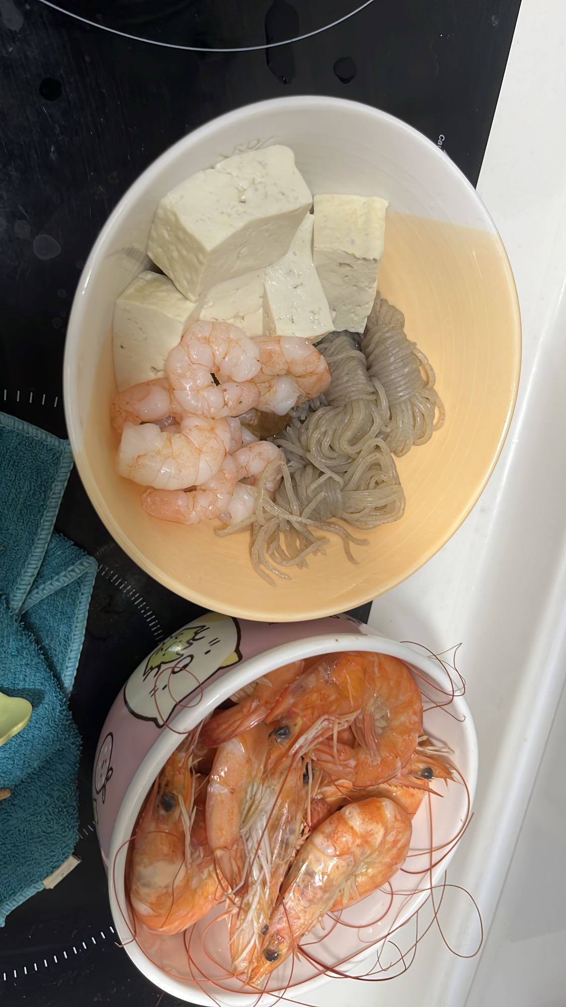 Shrimp tofu konjac bowl