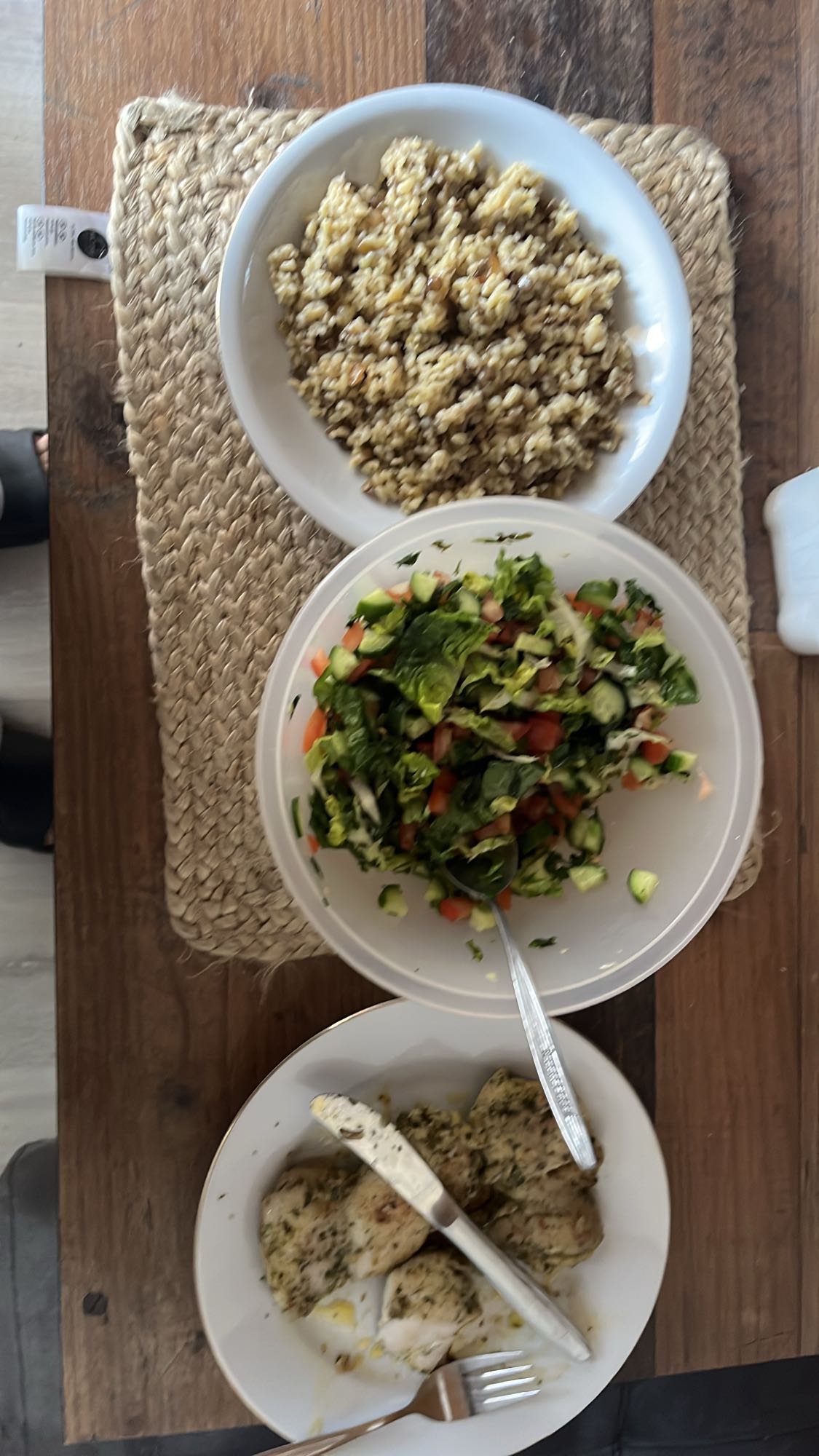 Kip, rijst en salade