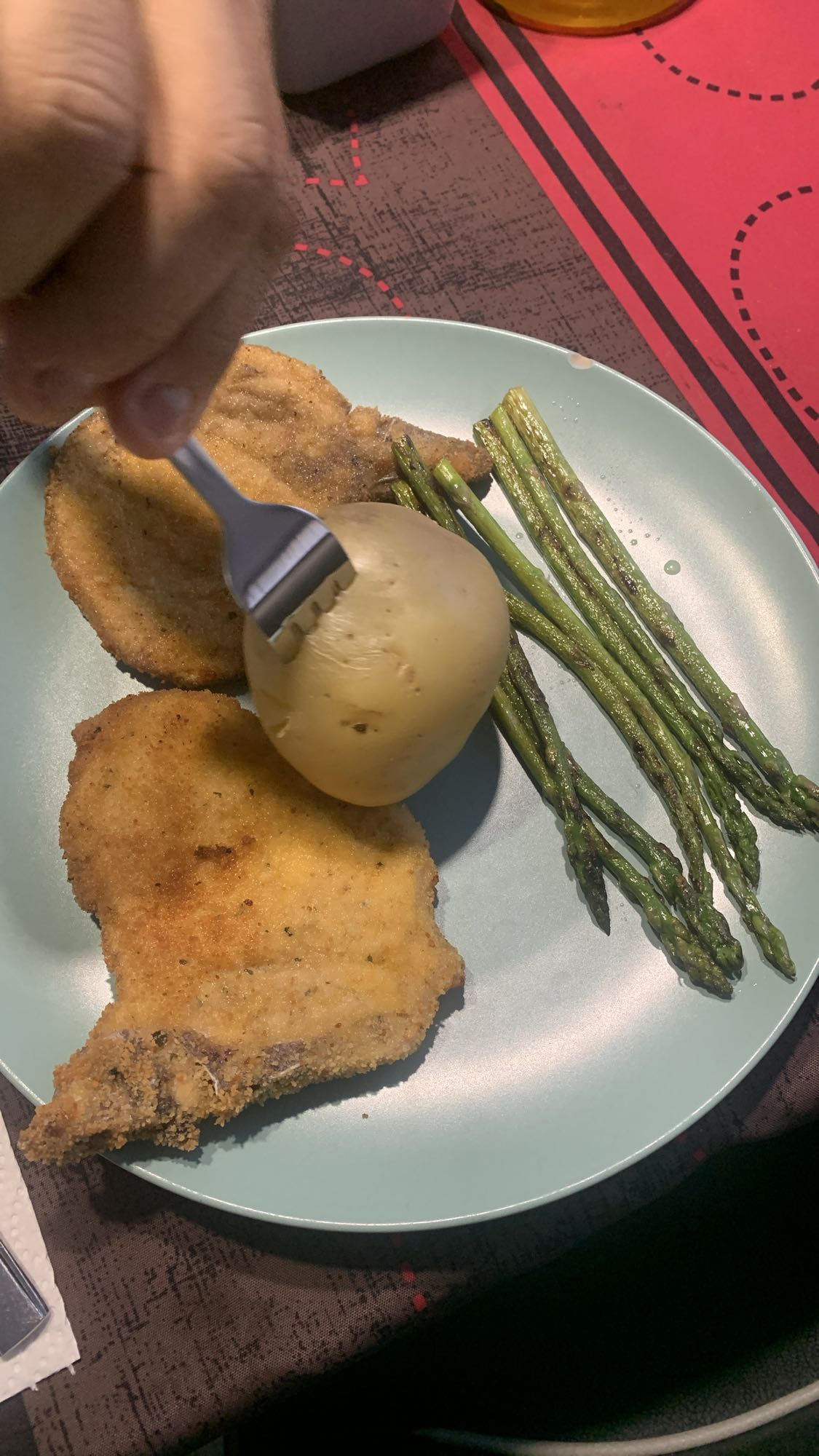 chuleta empanizada con verduras