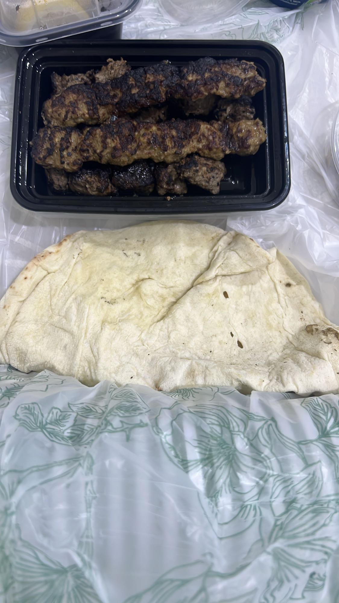 Kebab with flatbread