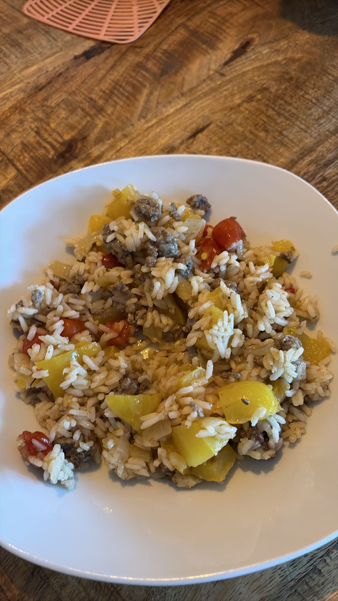 Rijst met gehakt en paprika