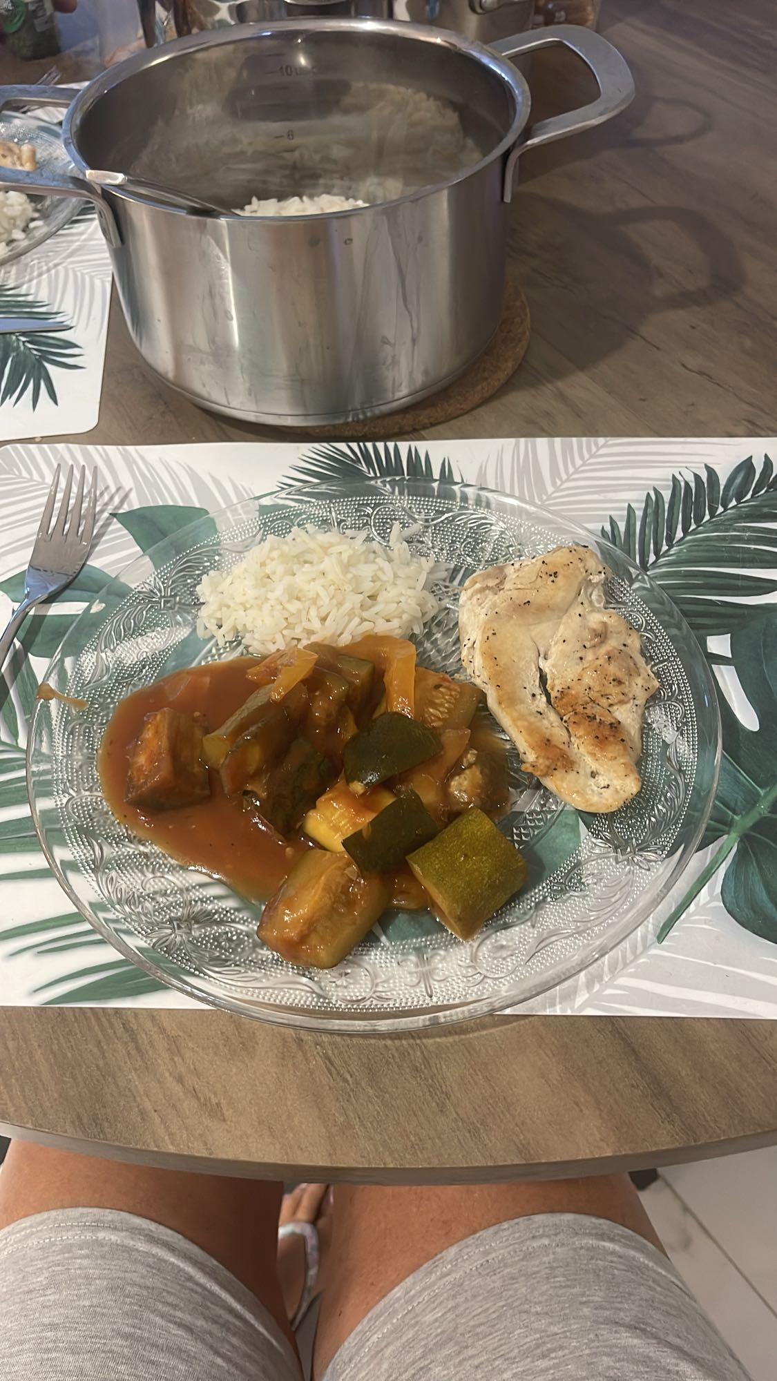 Poulet légumes et riz