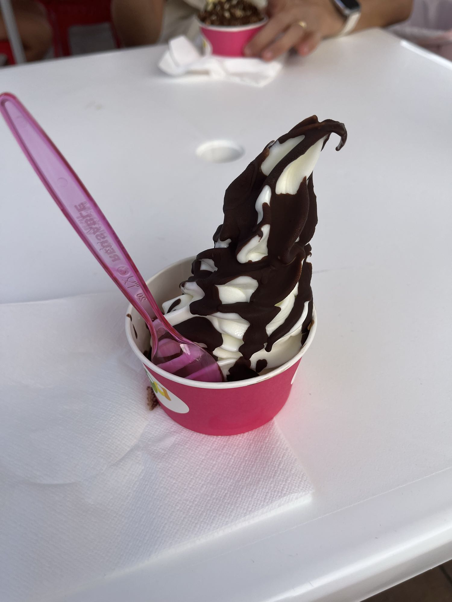 Helado con cobertura