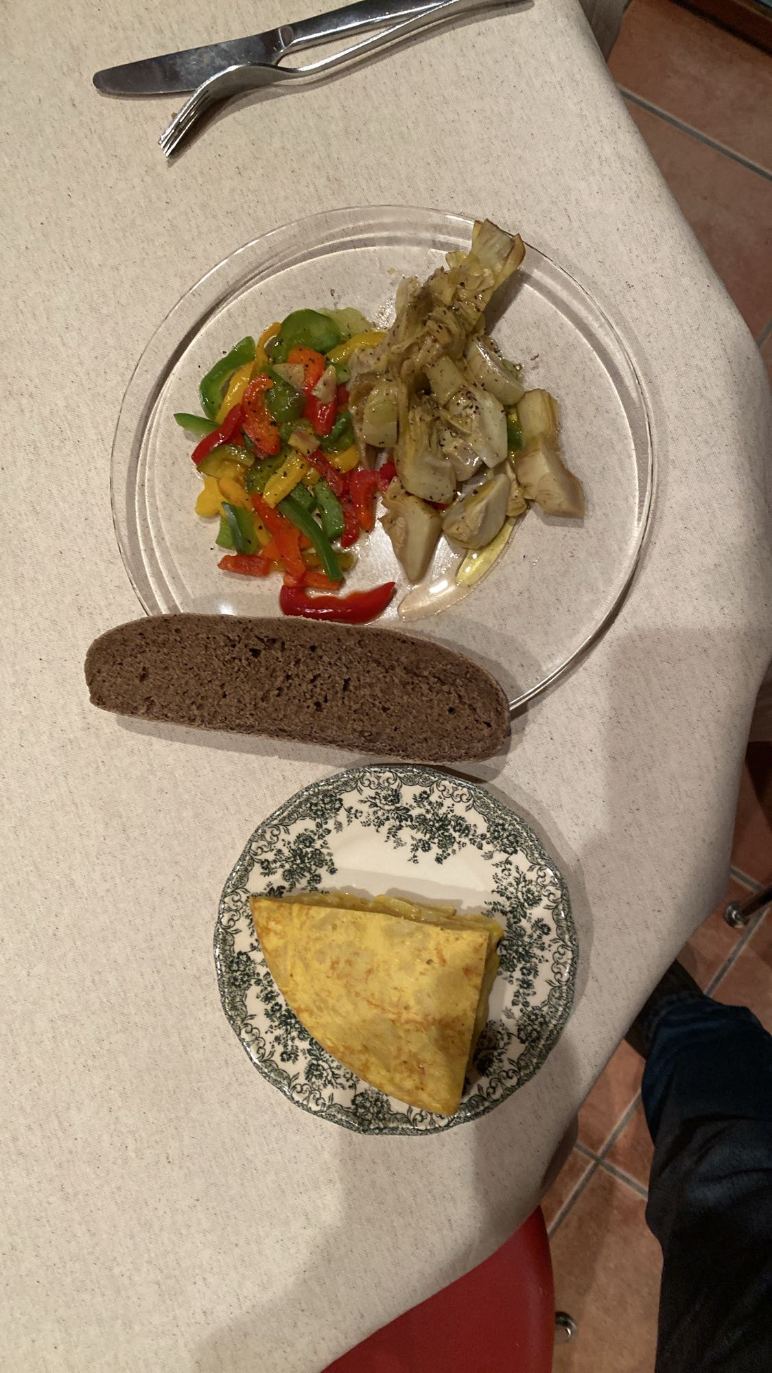 Tros de truita amb verdures