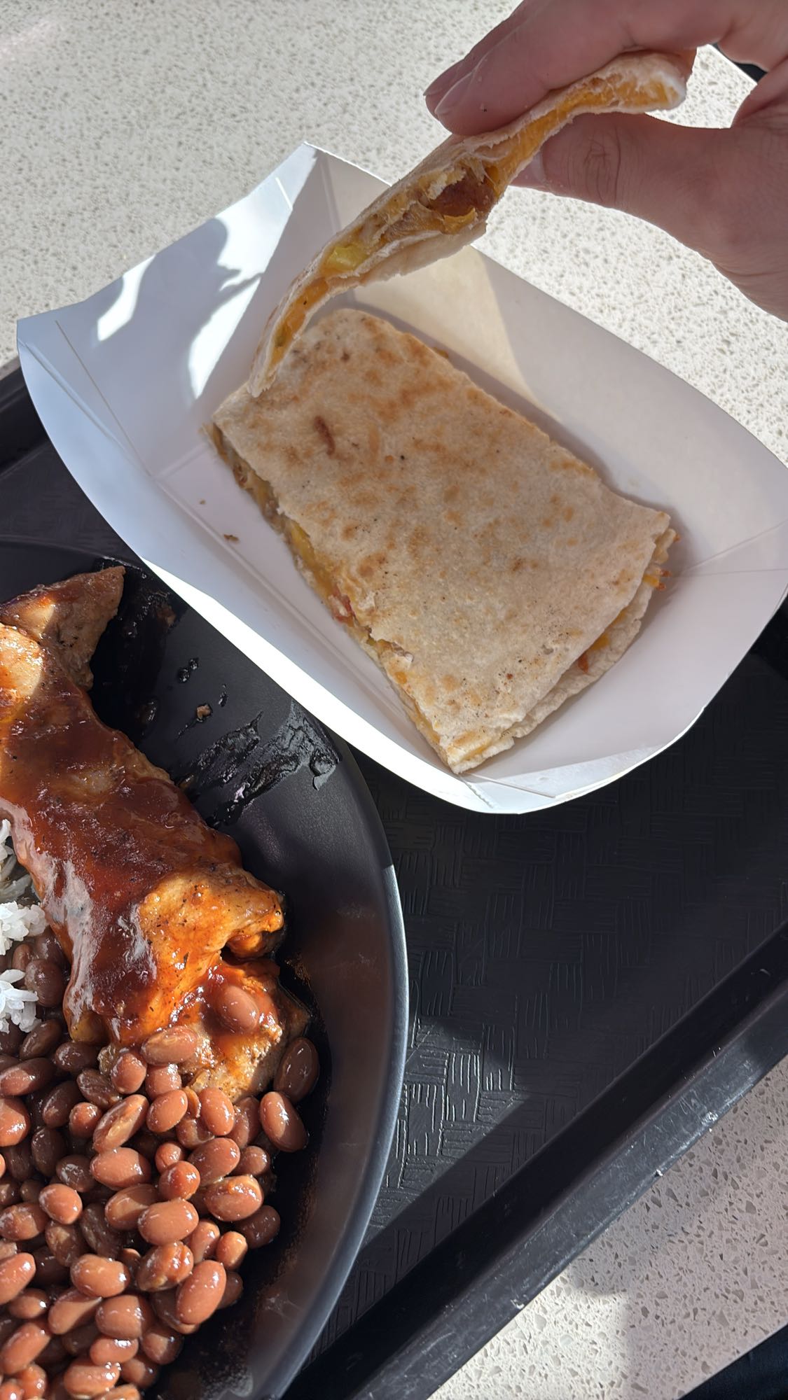 quesadilla y plato mexicano