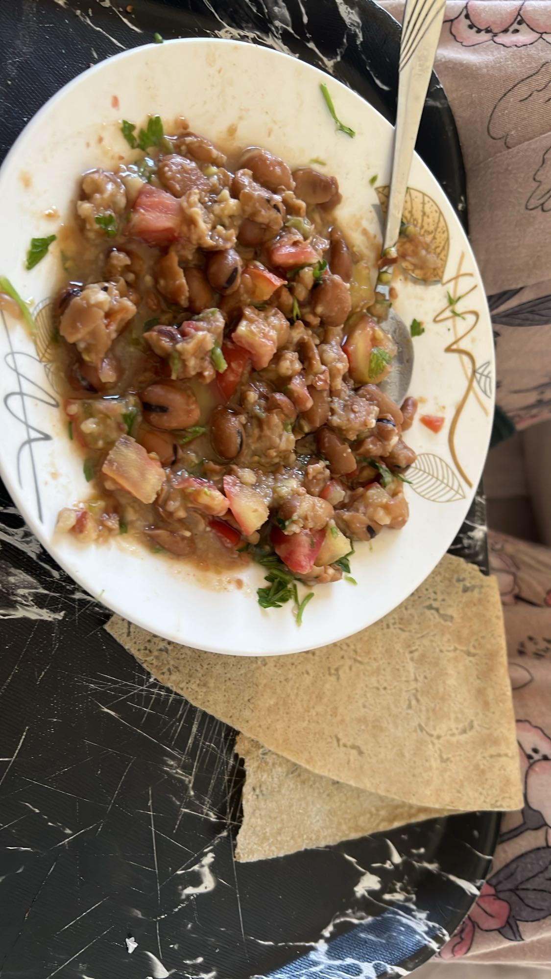 Fava Bean Salad with Flatbread