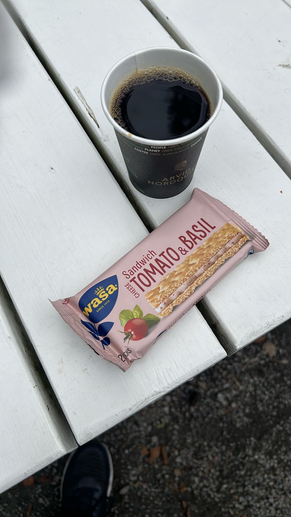 Kaffe och Wasa Sandwich