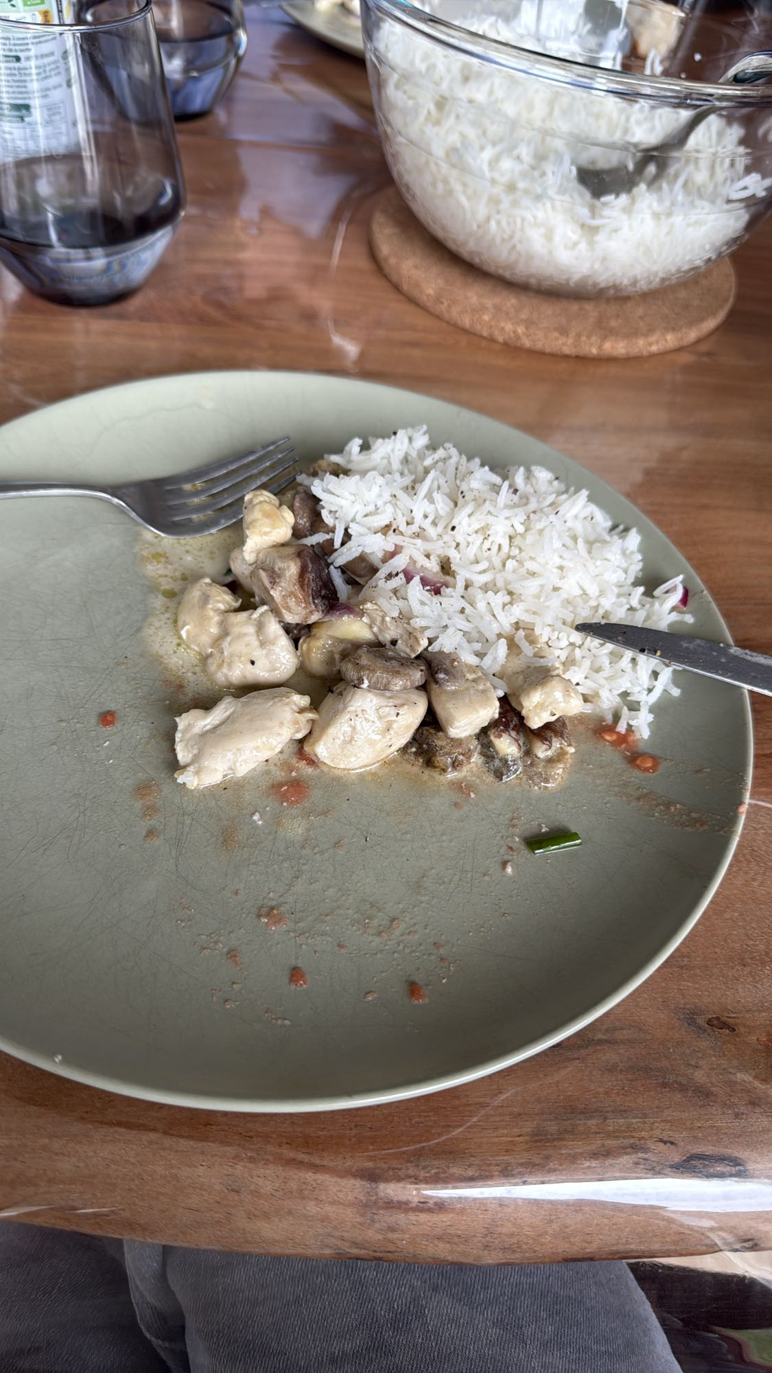 Poulet au riz et champignons