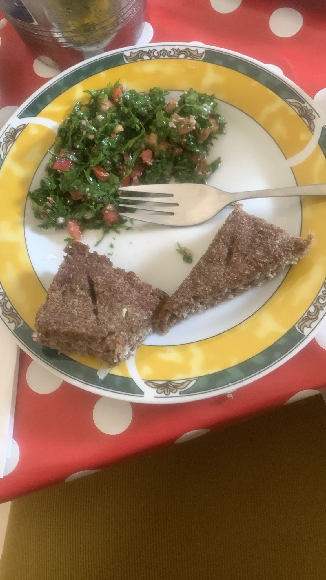 Kibbeh with tabbouleh