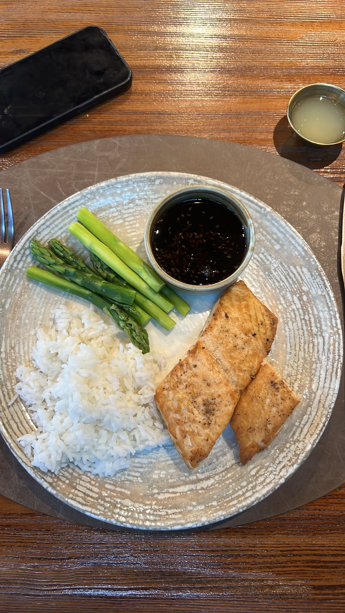 Salmon, Rice & Asparagus Plate