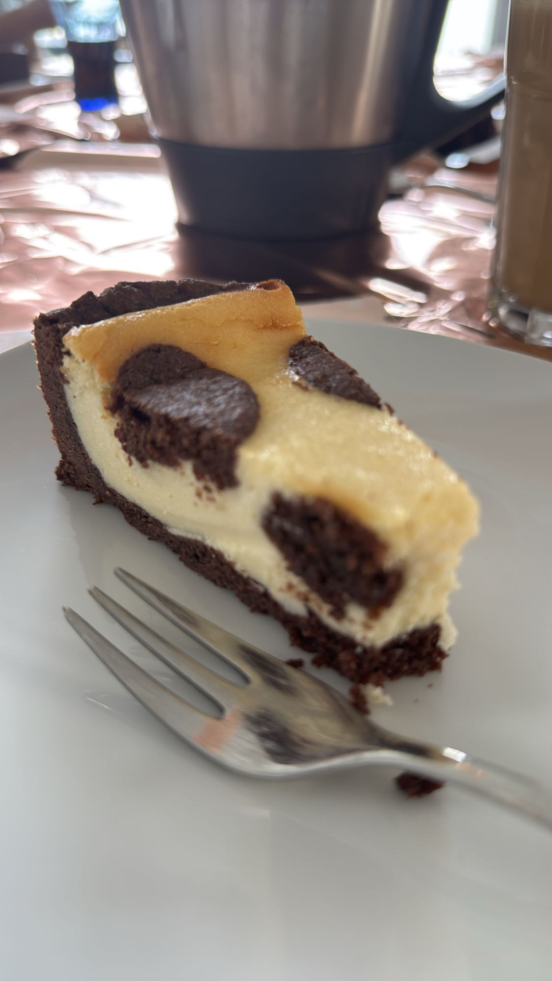Käsekuchen mit Brownie
