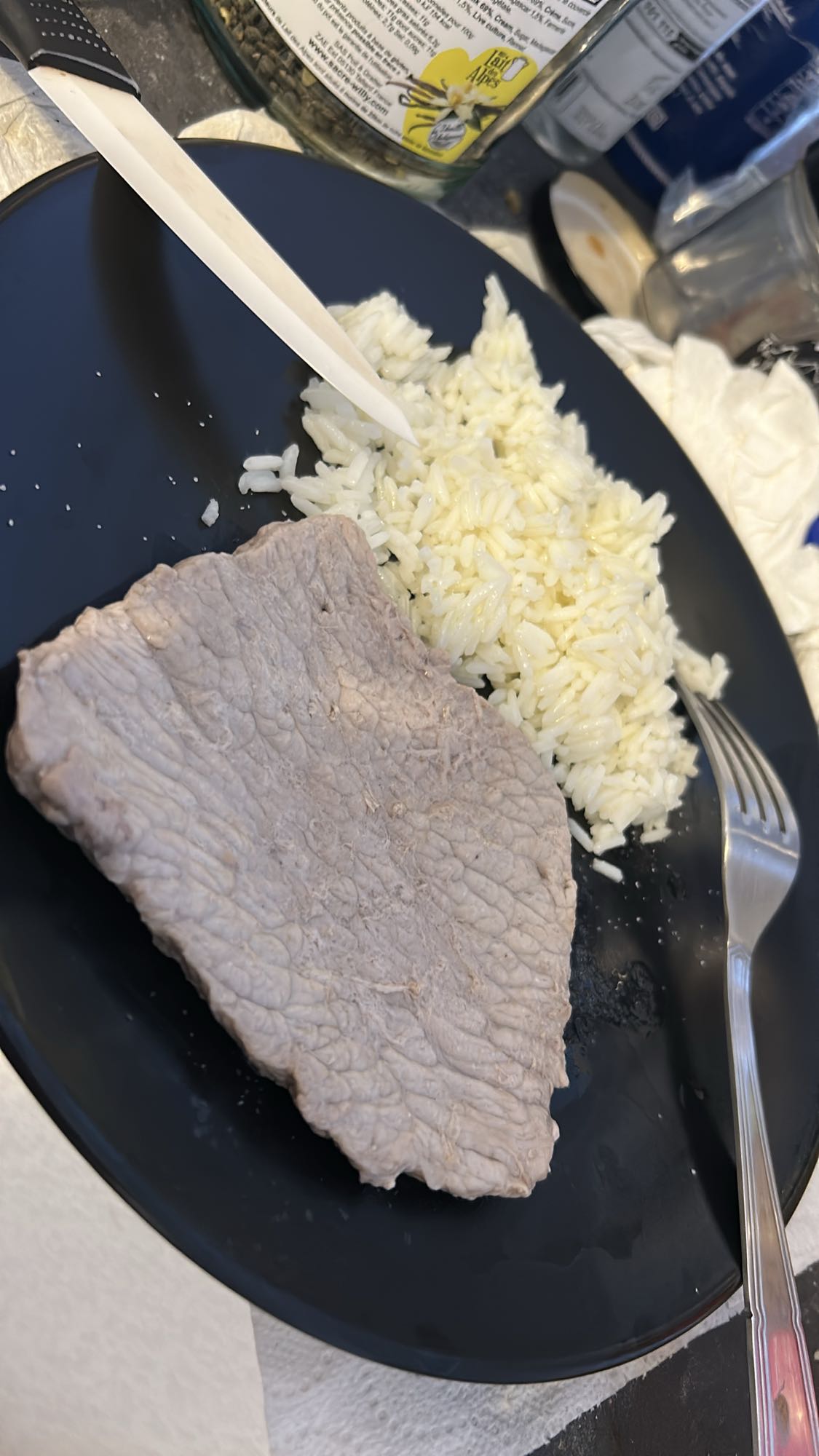 Escalope de veau et riz blanc