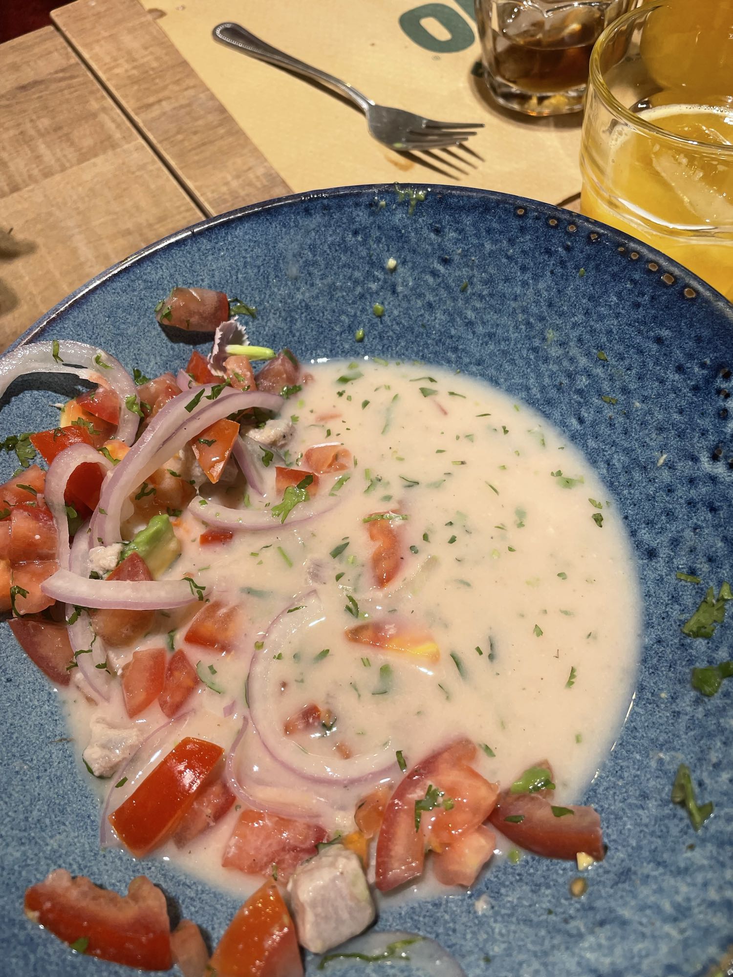 Ceviche con leche de tigre