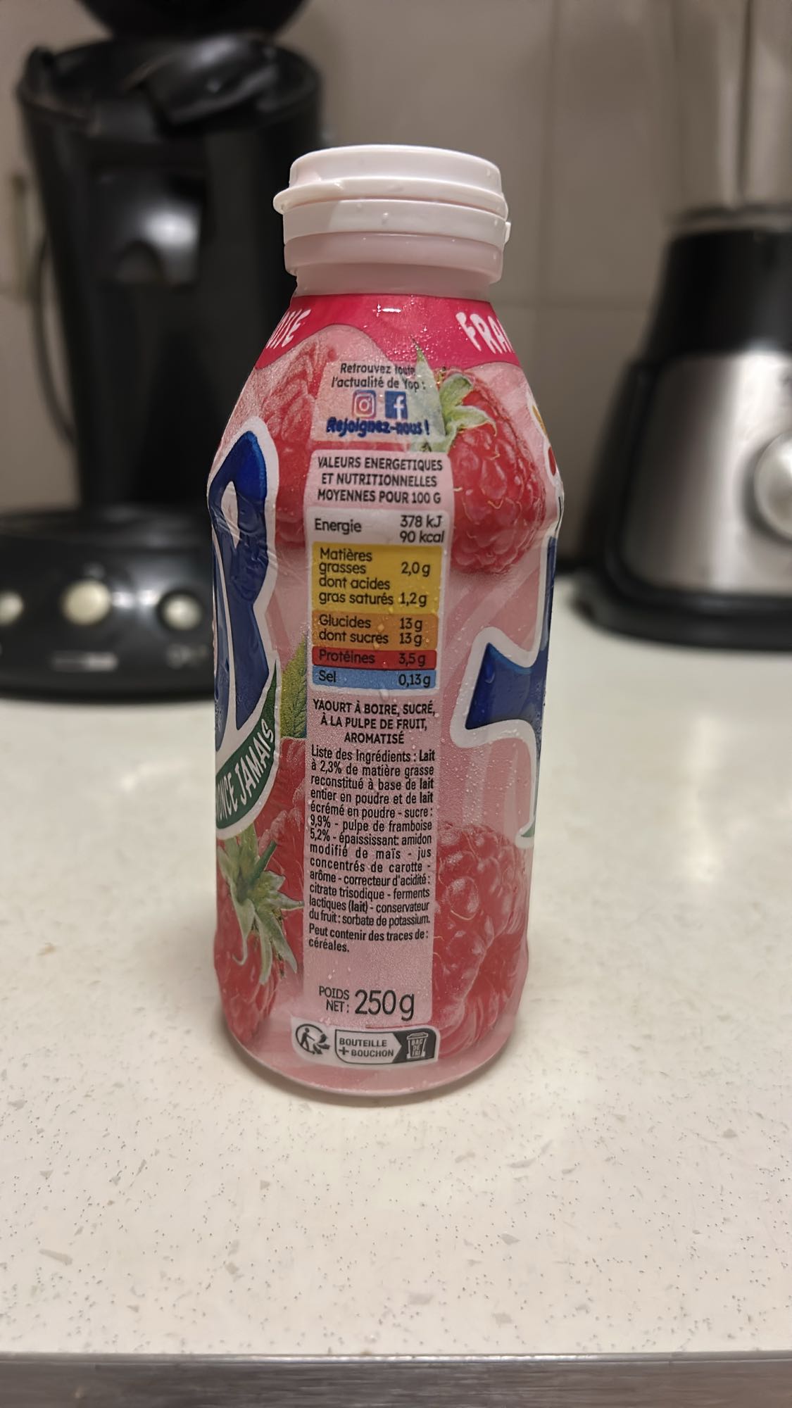 Yaourt à boire framboise