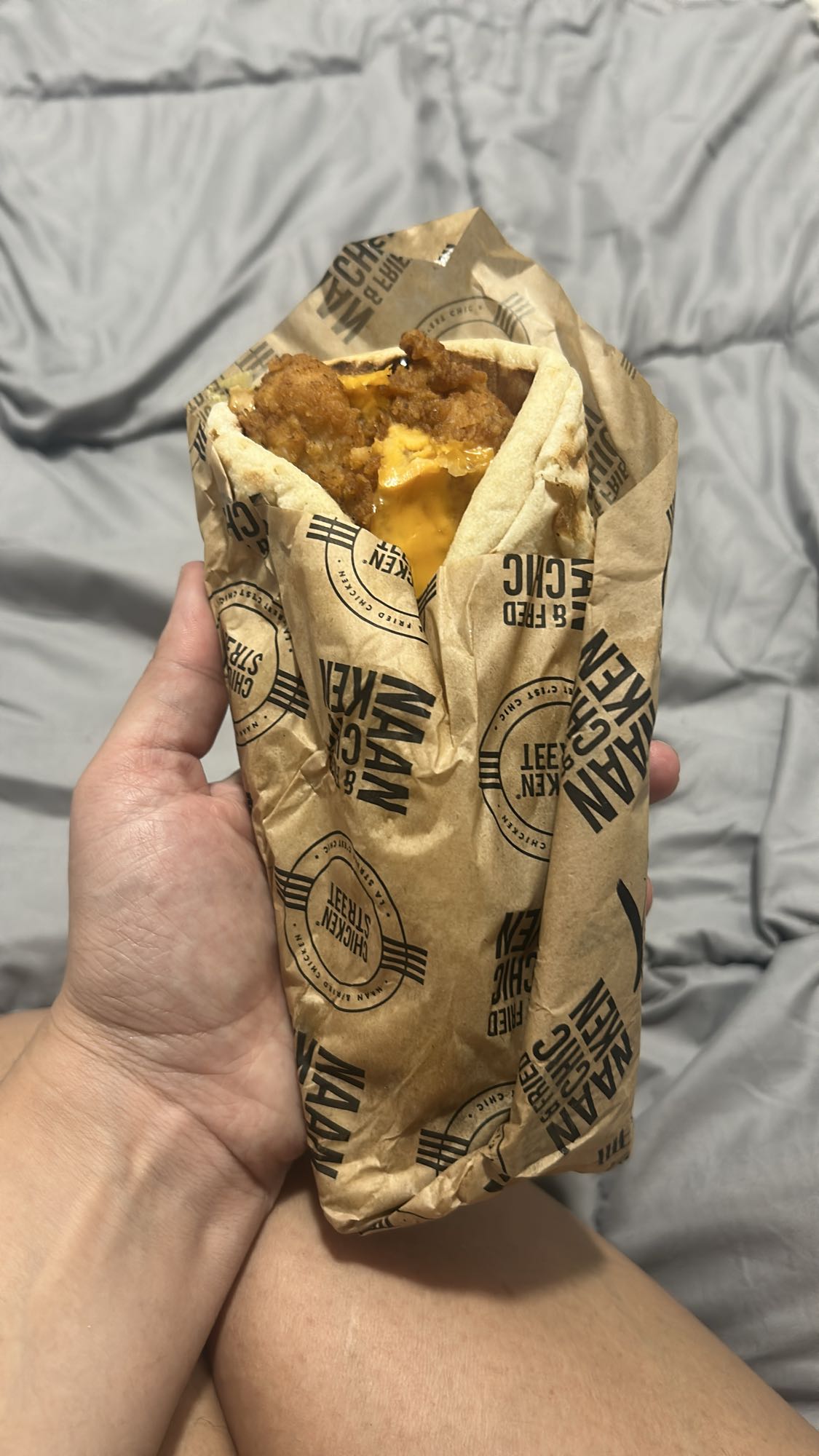 Wrap poulet naan fromage