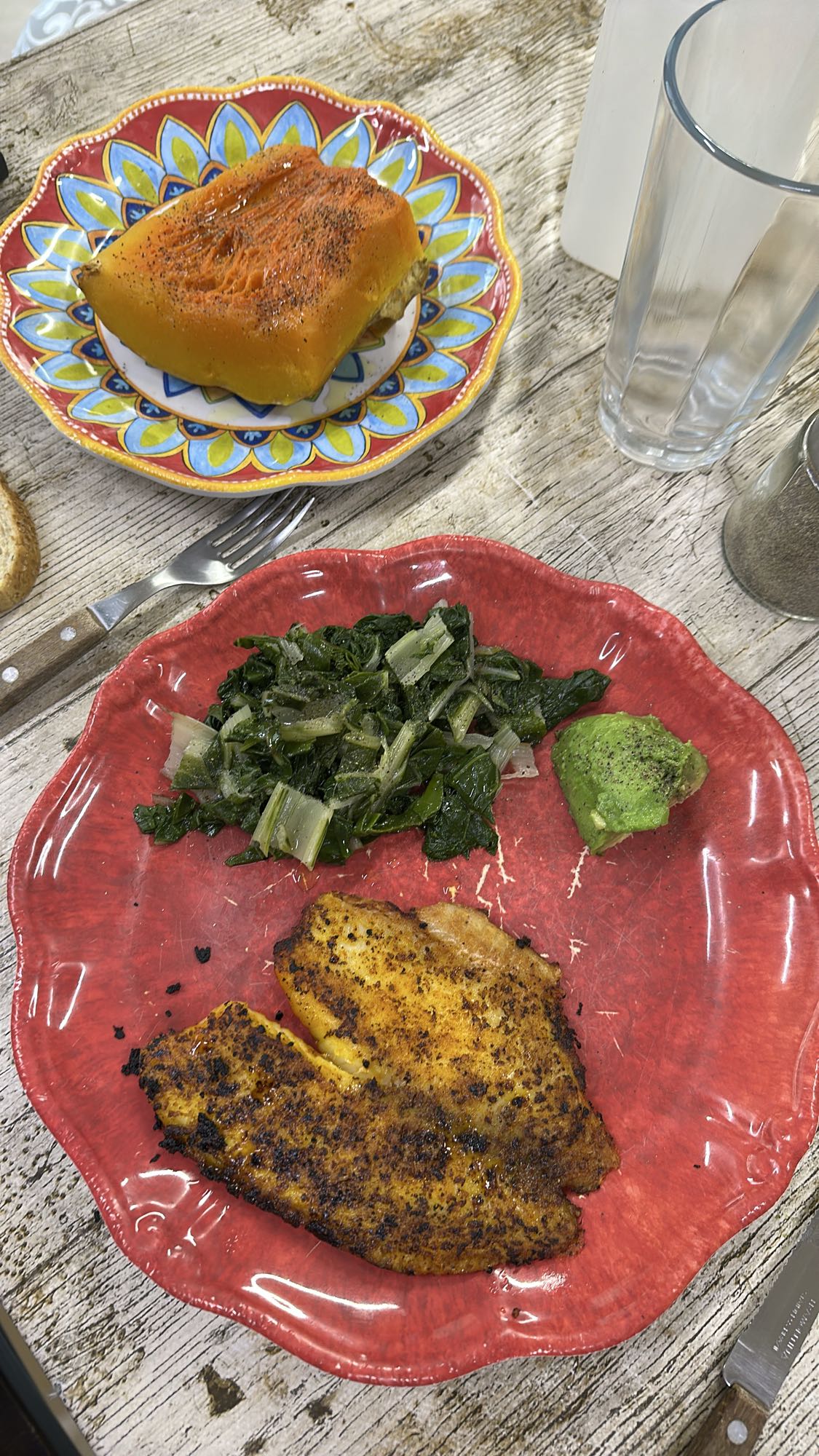 Pescado con calabaza y verduras