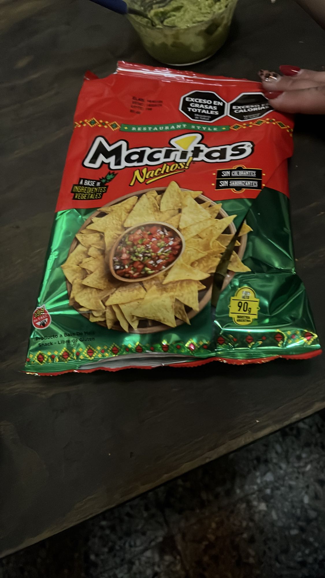 Nachos con guacamole