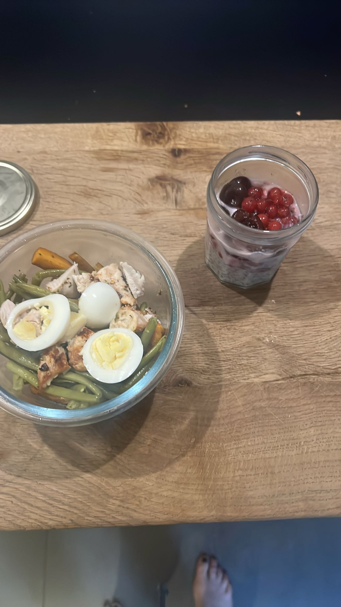 Salade poulet et yaourt fruits