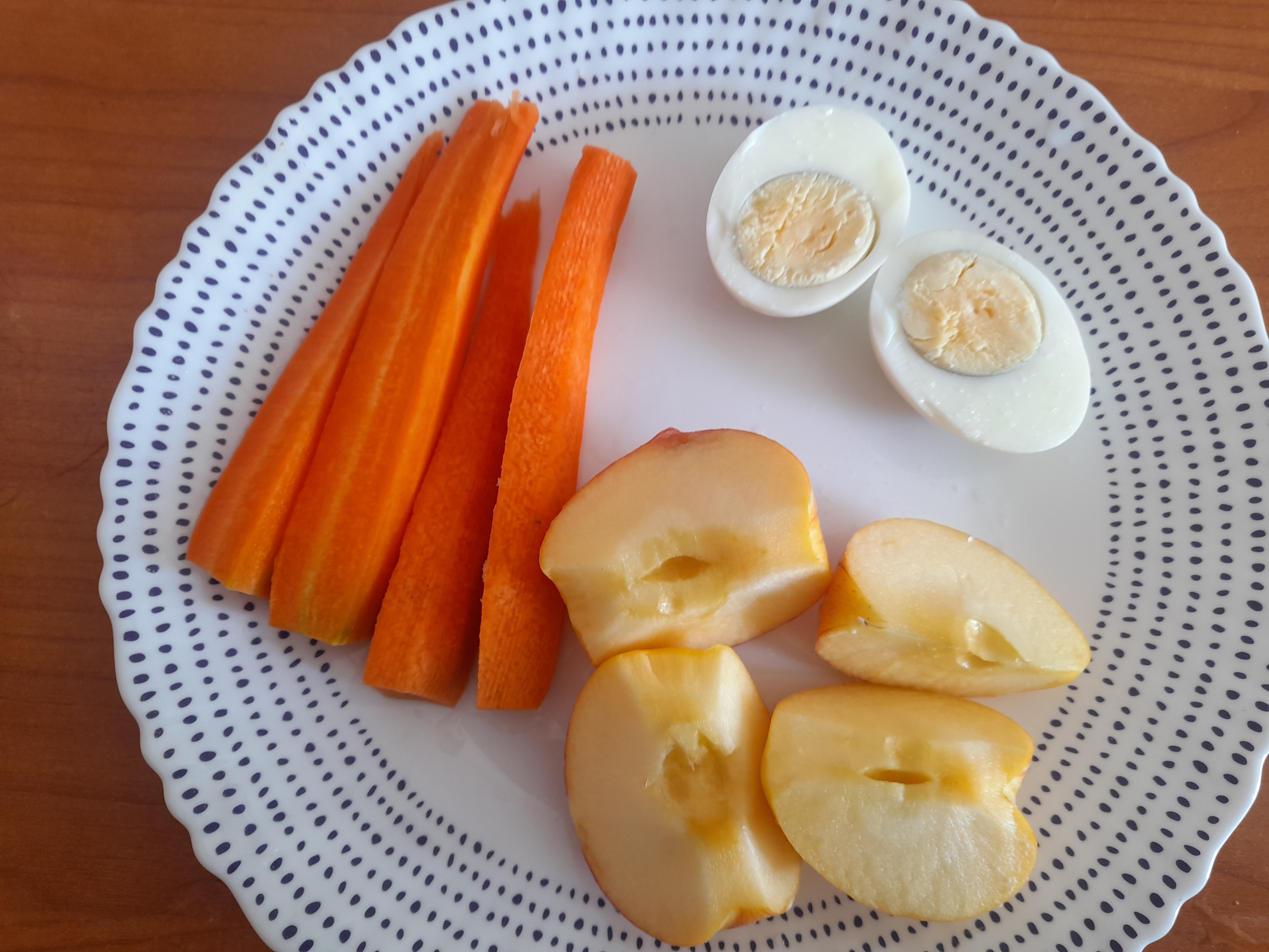 Egg, Carrot, Apple Plate
